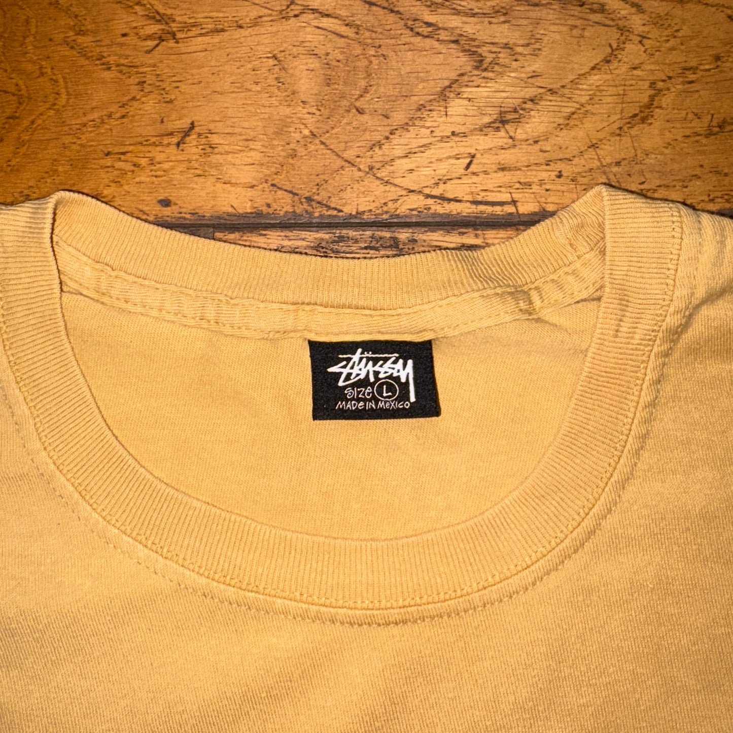 Vintage Stussy Yellow Graphic T-Shirt - L