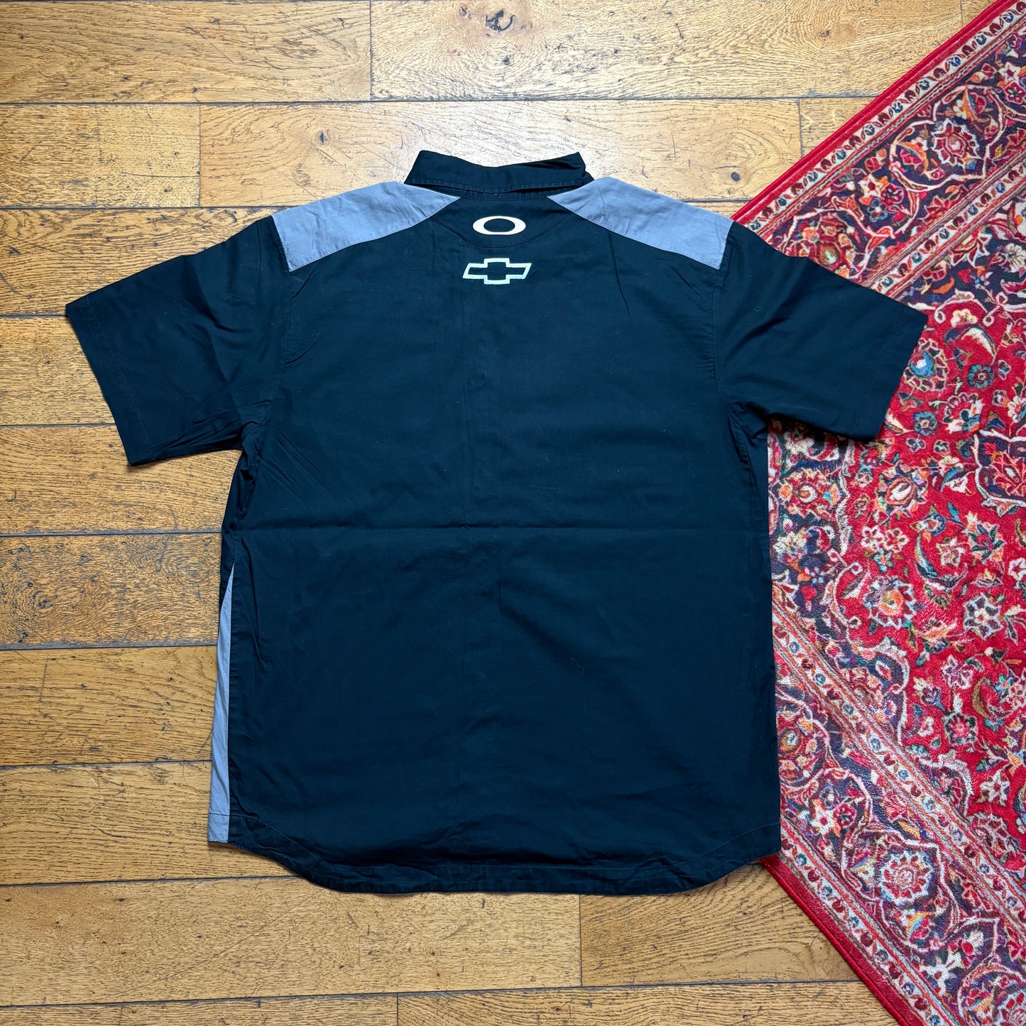 Vintage Oakley Black Short Sleeve Workwear Racing Embroidered Shirt - XL