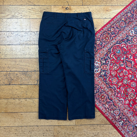 Vintage Dickies 874 Black Baggy Cargo Skate Trousers - 38