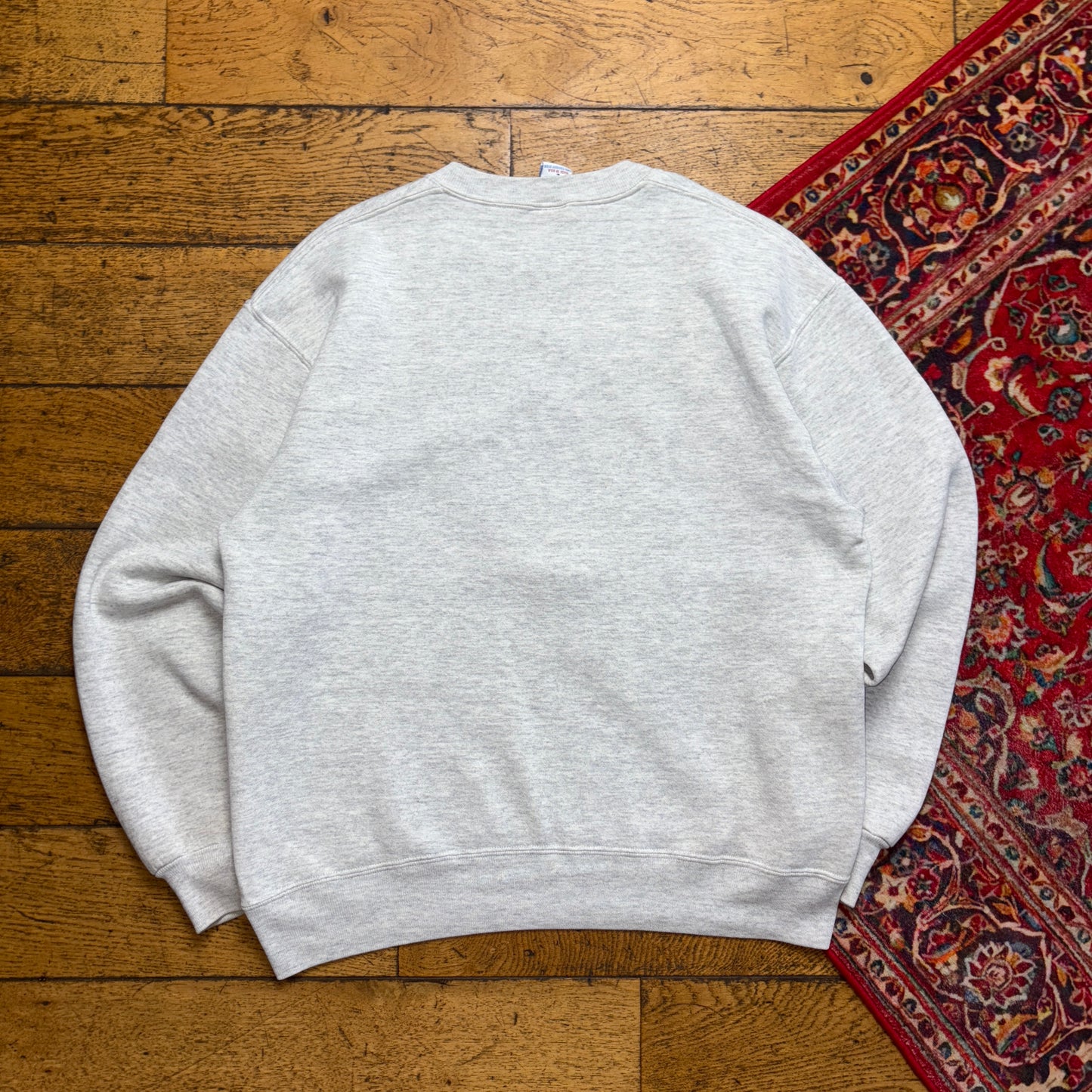 Vintage 90s Russell Athletic Grey College Boxy Sweatshirt - L