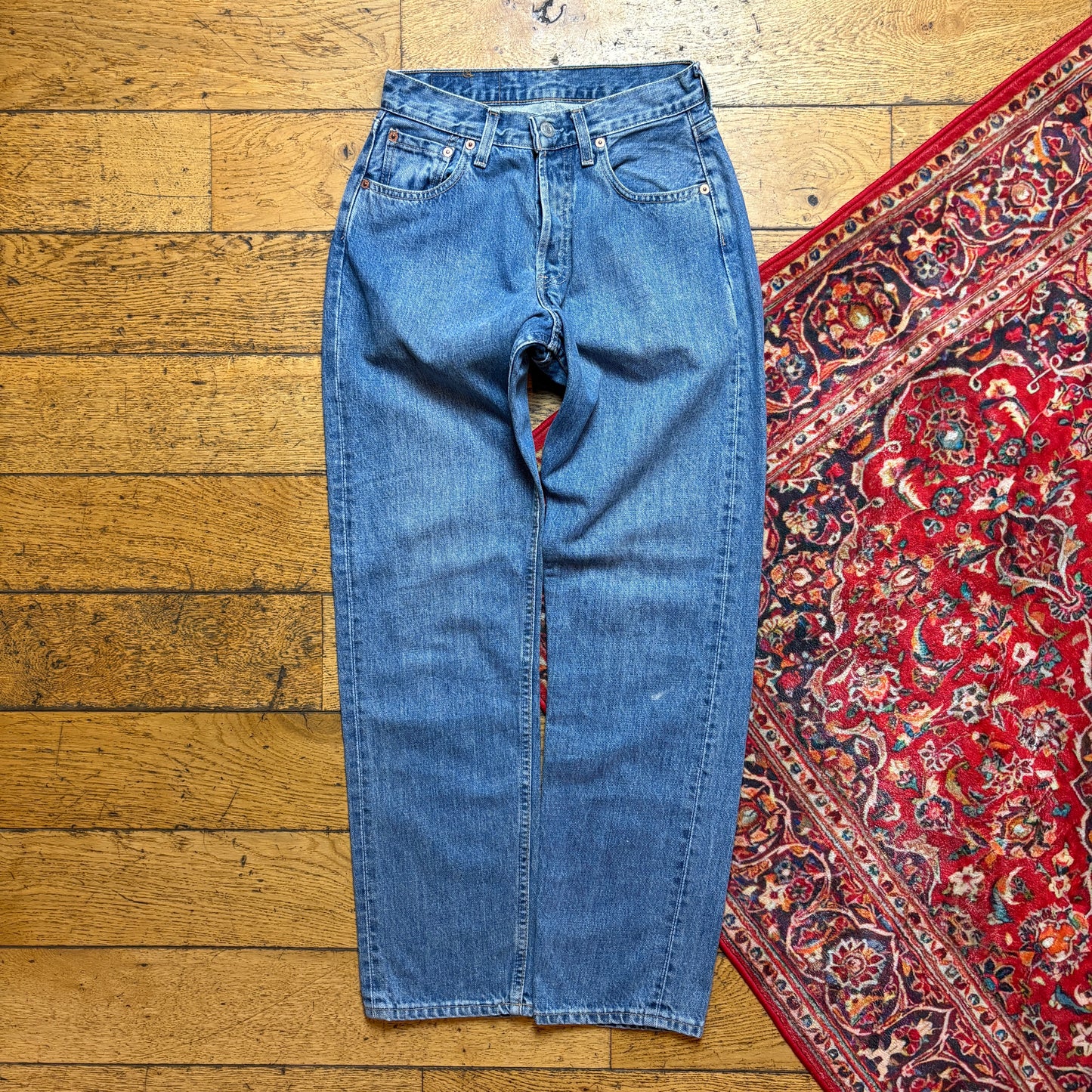 Vintage Levis 517 Baggy Tapered Womens Blue Denim Jeans - Size 8