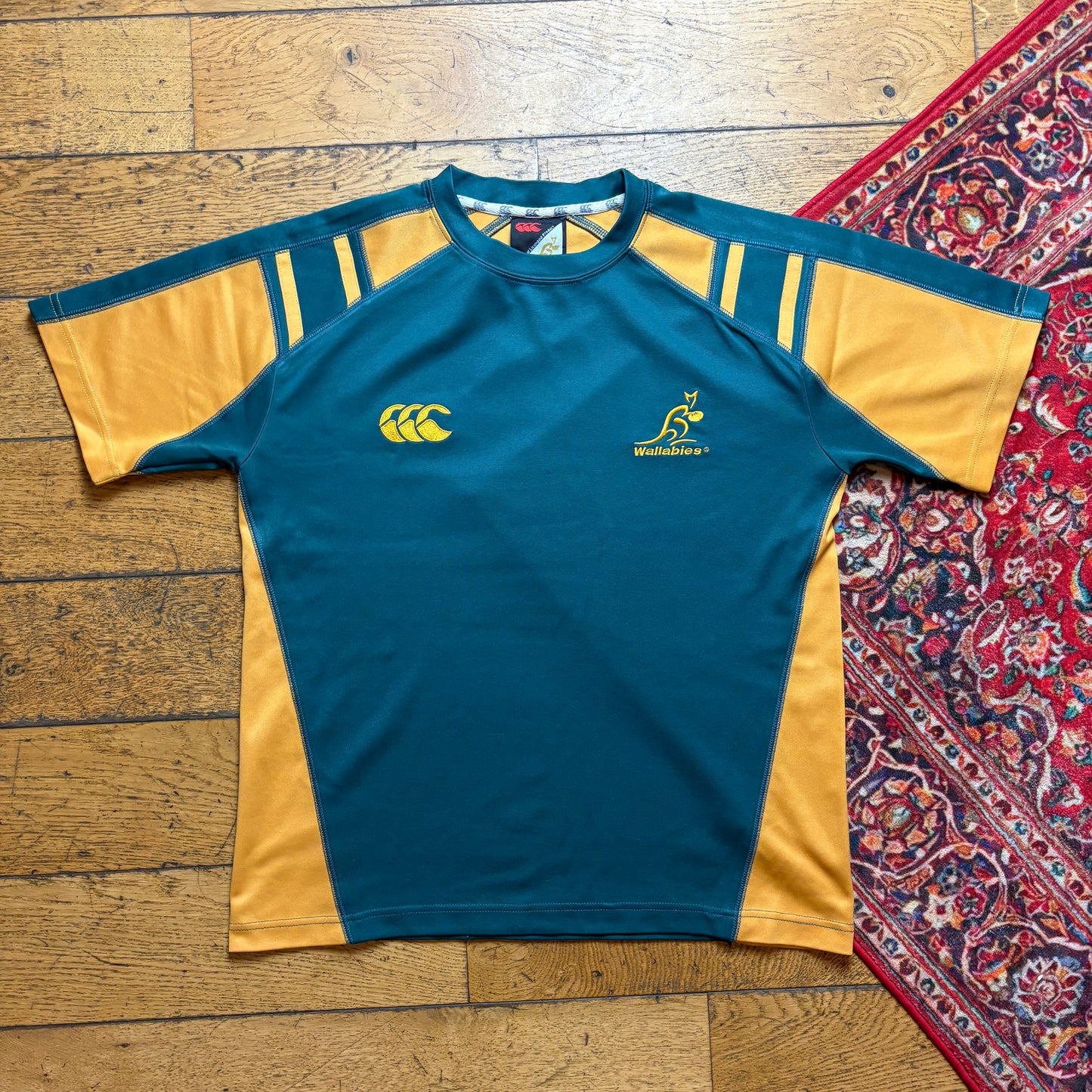 Vintage Canterbury Australia Wallabies Green Rugby Training T-Shirt - S