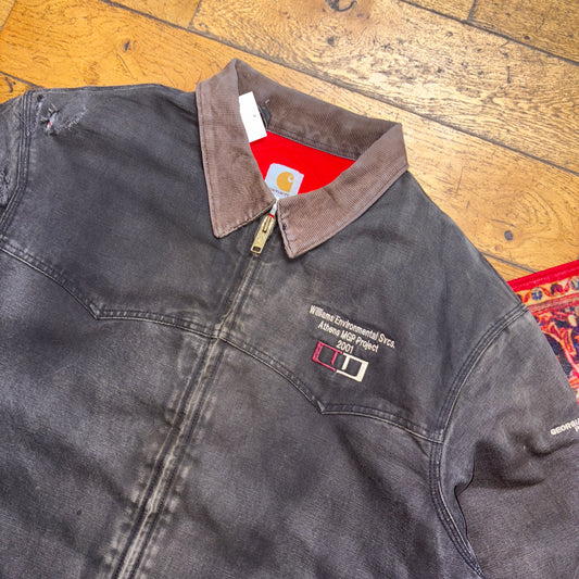 Vintage Carhartt Grey Distressed Thrasher Santa Fe Workwear Jacket - 2XL