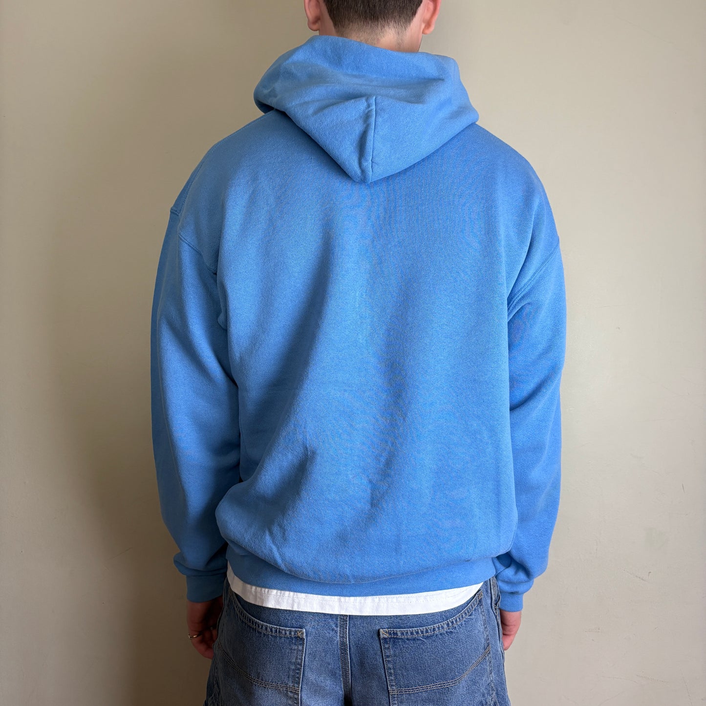 Vintage Russell Athletic Boxy Blue Hoodie Sweatshirt - L