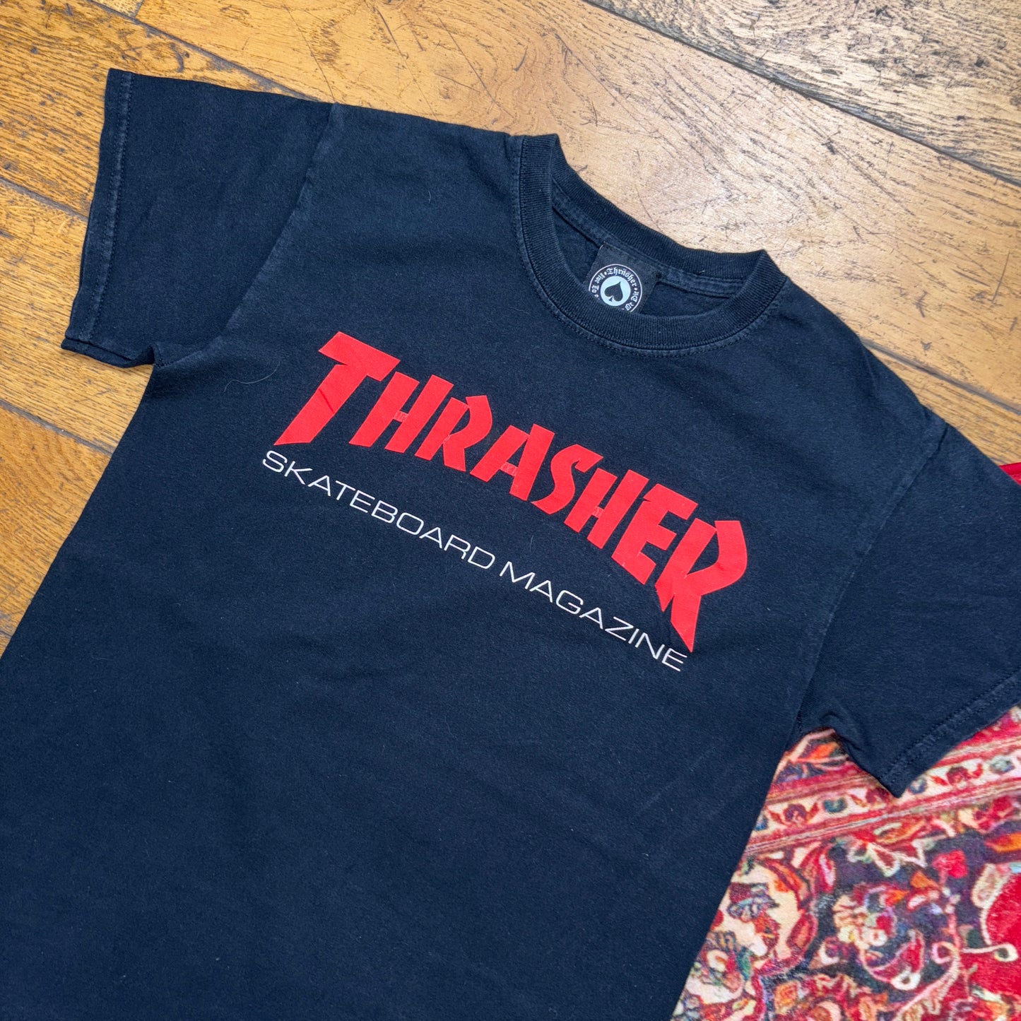 Vintage Thrasher Black Skate Graphic T-Shirt - XS