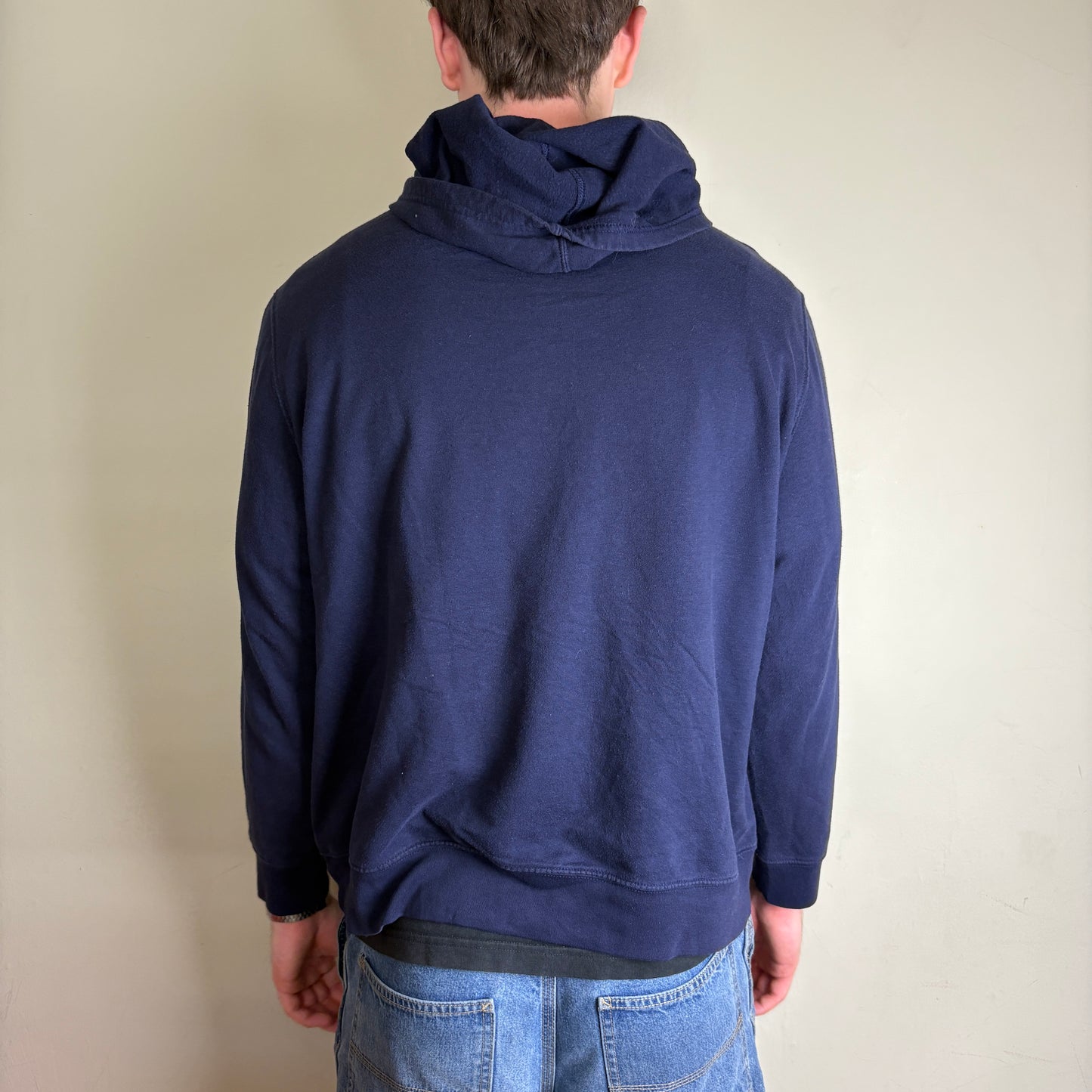 Vintage GAP Navy Blue Embroidered Hoodie Sweatshirt -