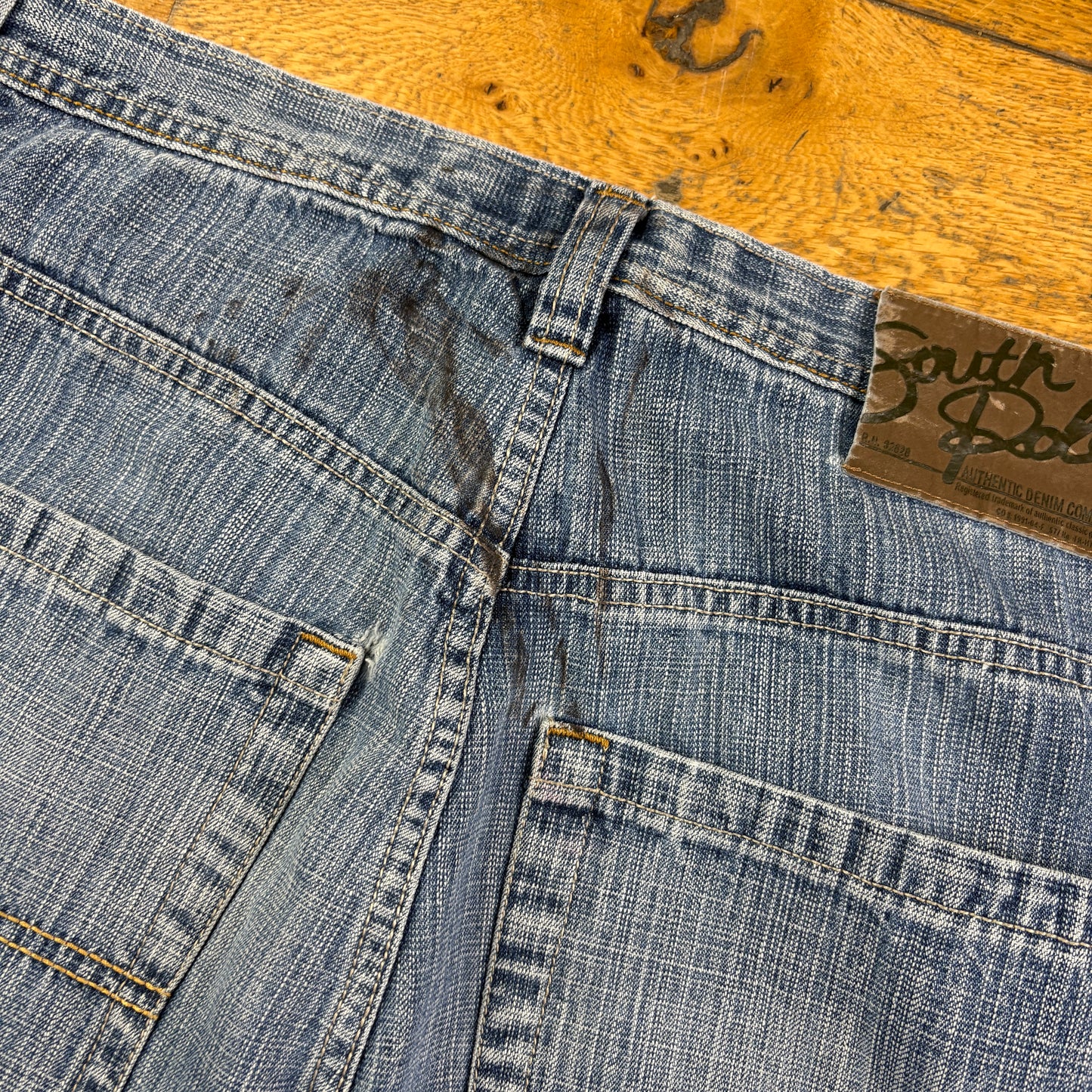 Vintage Southpole Blue Embroidered Y2K Hip Hop Baggy Jeans - 36