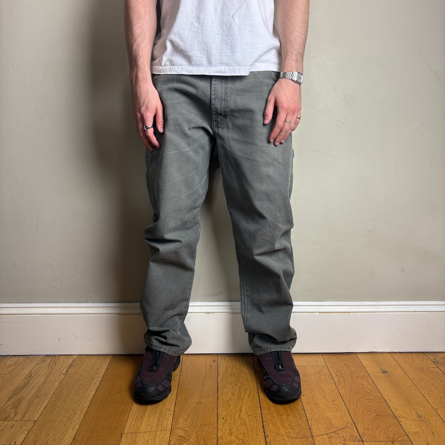 Vintage Dickies Green Workwear Carpenter Baggy Trousers - 38R
