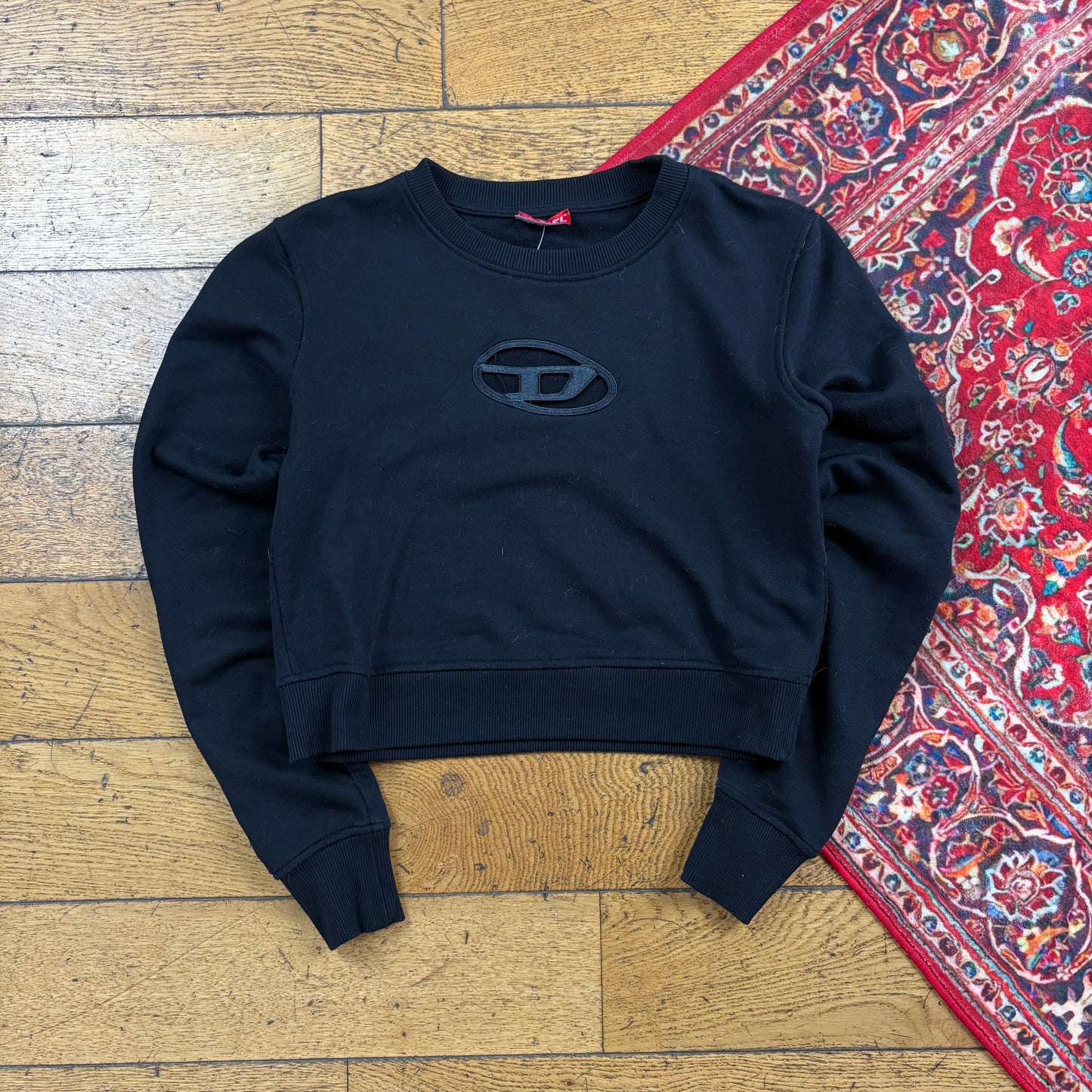 Vintage Diesel Y2K Cutout Black Sweatshirt - Size 8