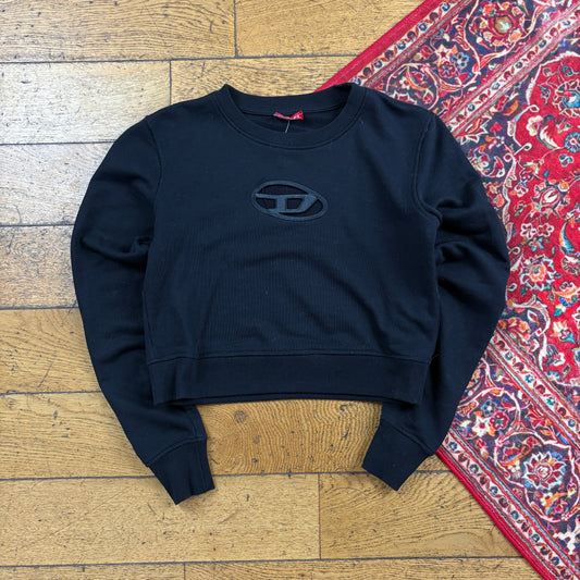 Vintage Diesel Y2K Cutout Black Sweatshirt - Size 8