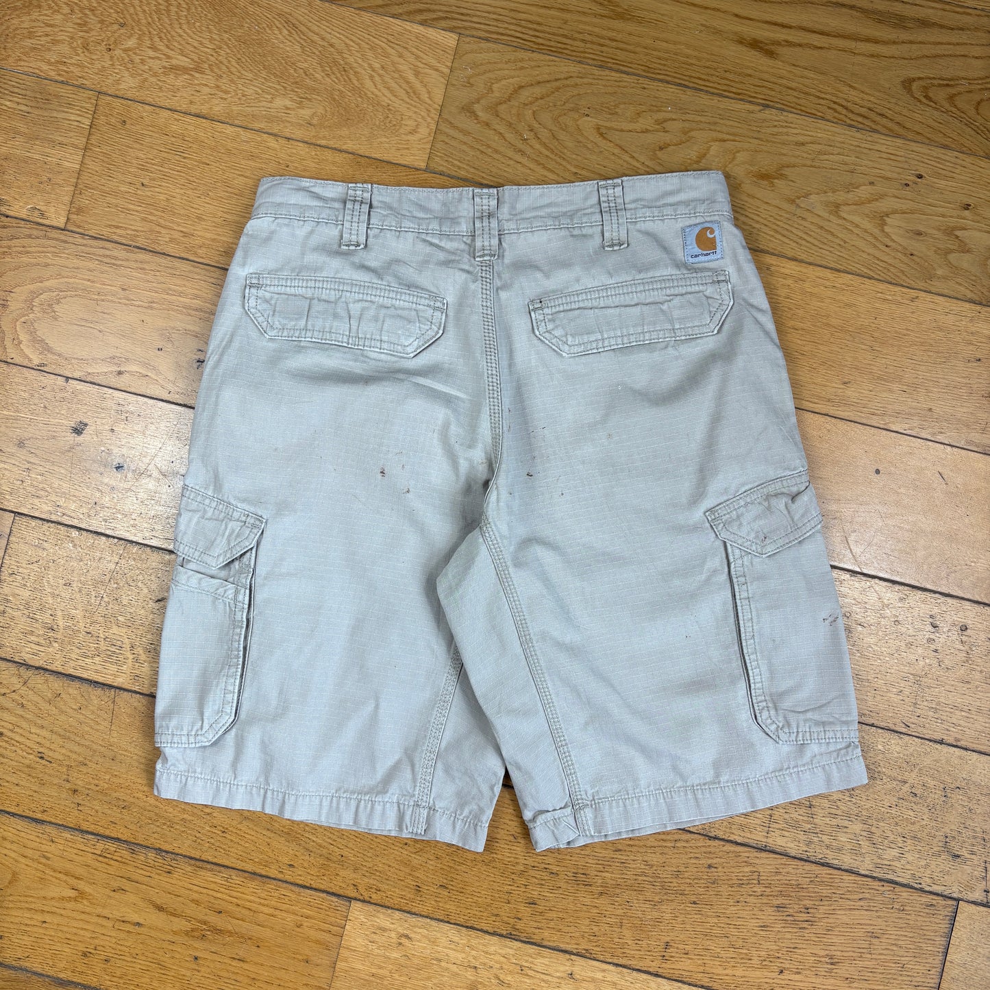 Vintage Carhartt Cream Workwear Baggy Carpenter Shorts - 33