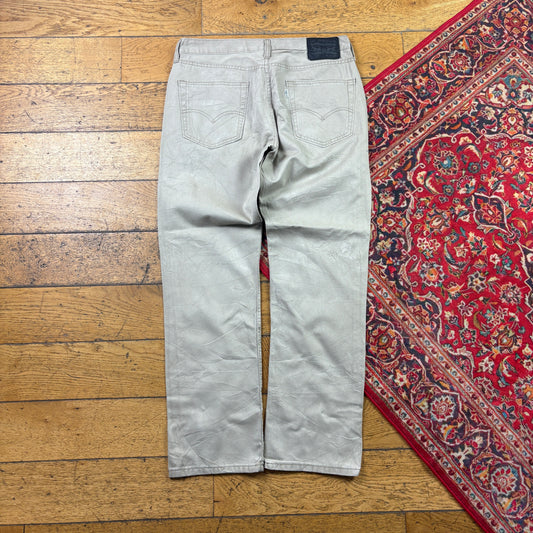 Vintage Levis 514 Straight Cream Chinos - 34
