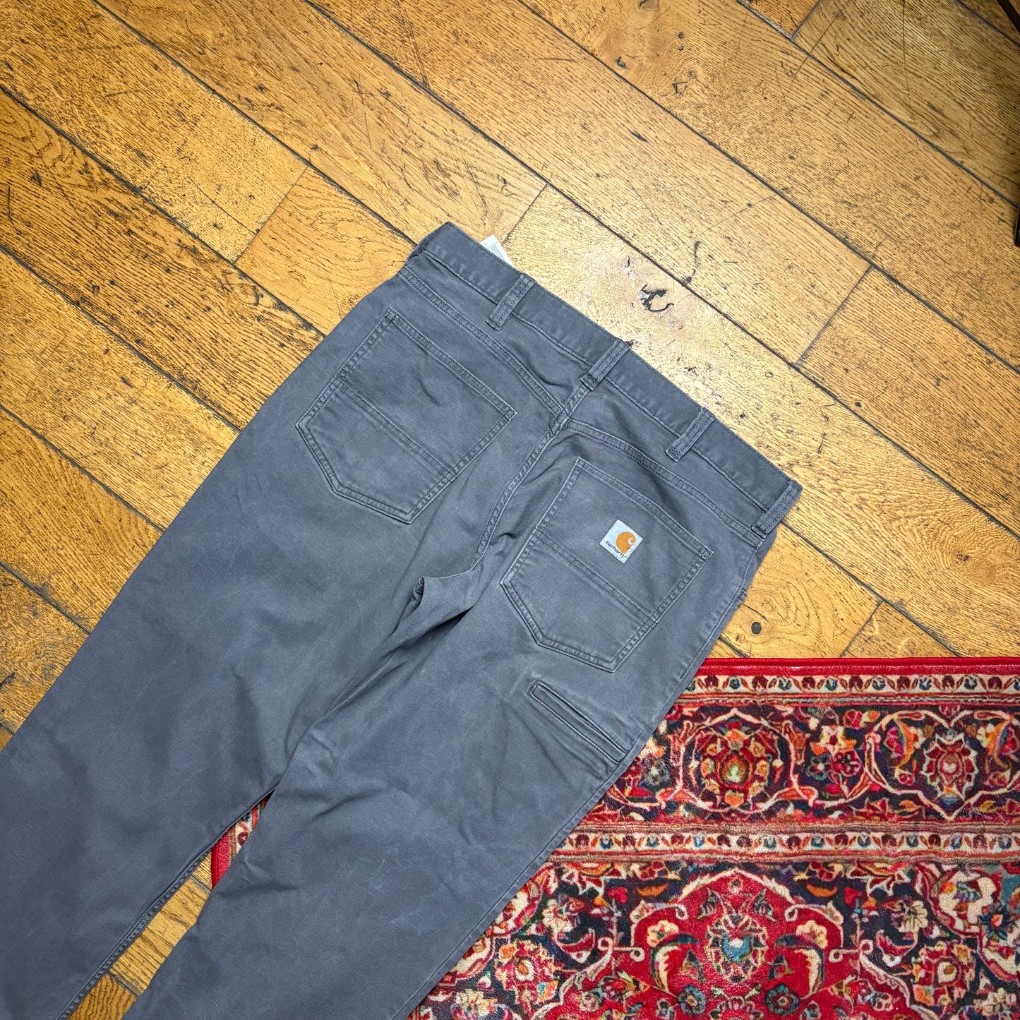 Vintage Carhartt Workwear Carpenter Grey Straight Trousers - 36S