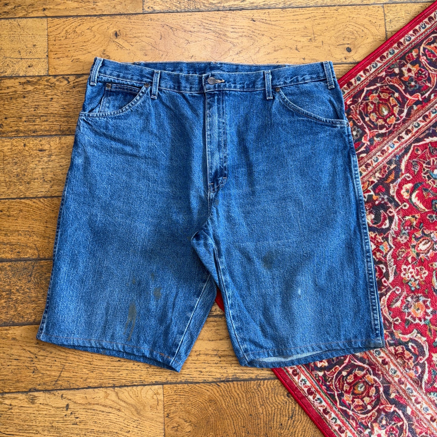 Vintage Dickies Workwear Carpenter Blue Baggy Shorts - 38