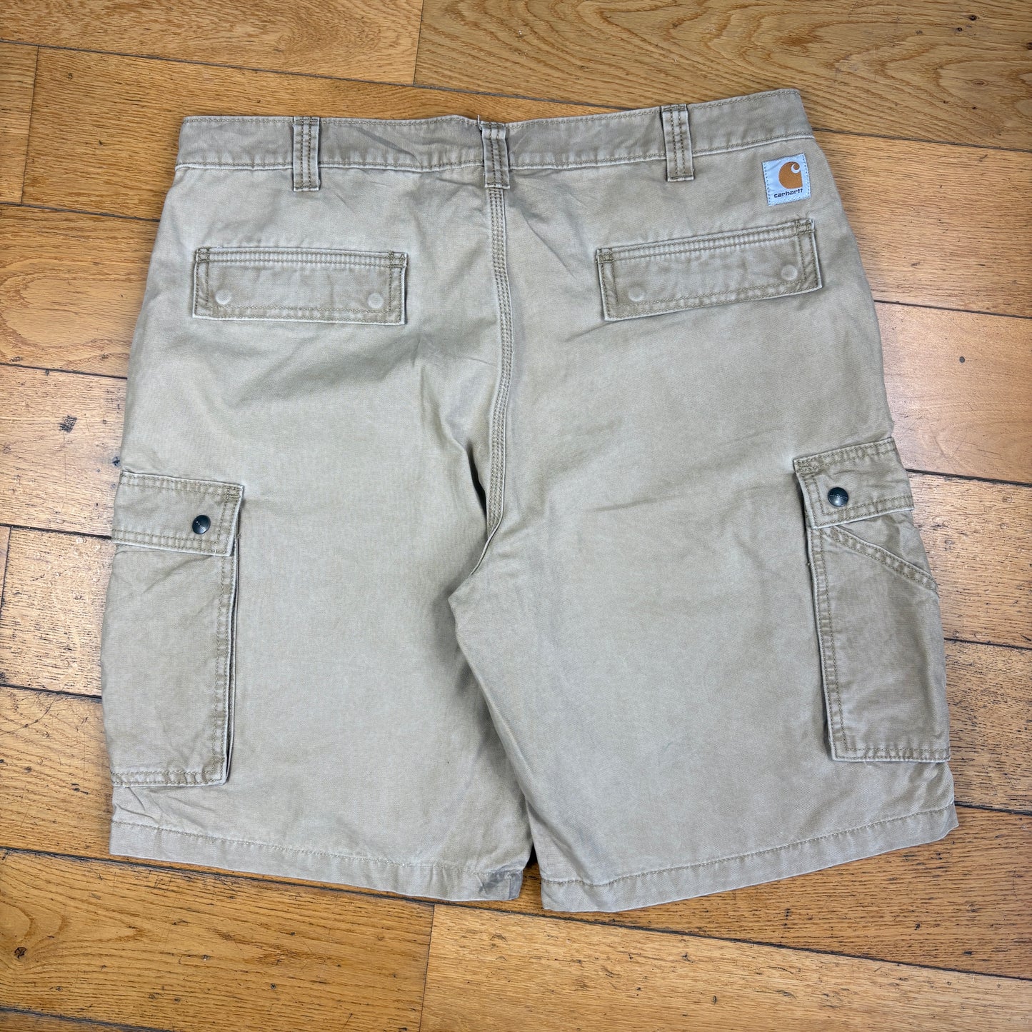 Vintage Carhartt Workwear Cream Baggy Carpenter Shorts - 38