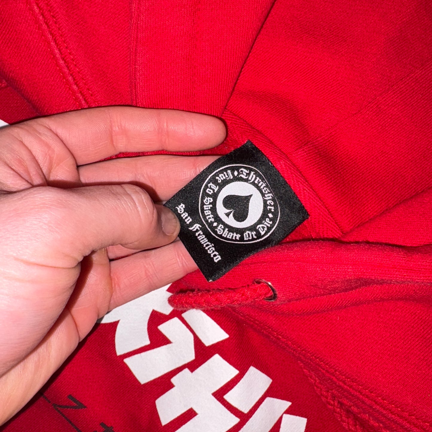 Vintage Thrasher Red Skate Hoodie Sweatshirt - S