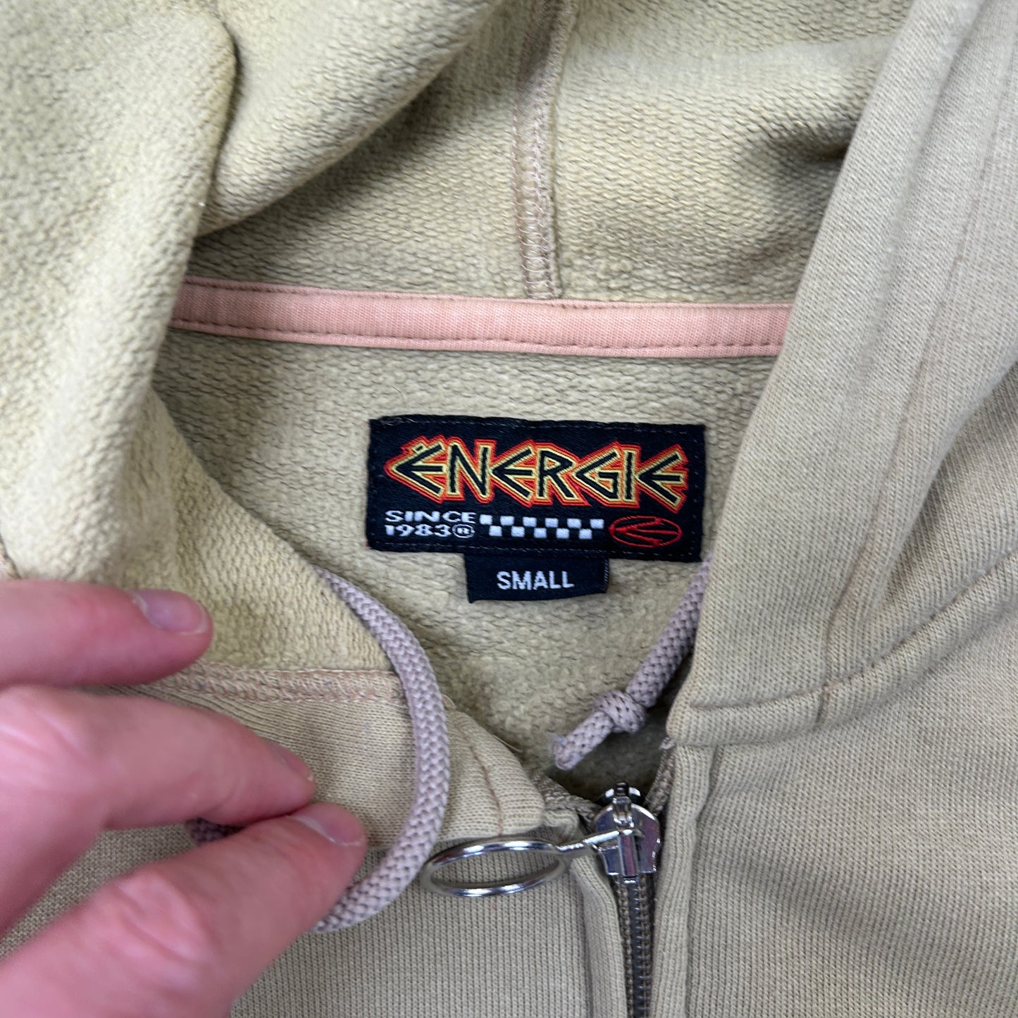 Vintage Energie Skate Skateboards Hoodie Cream Sweatshirt - S