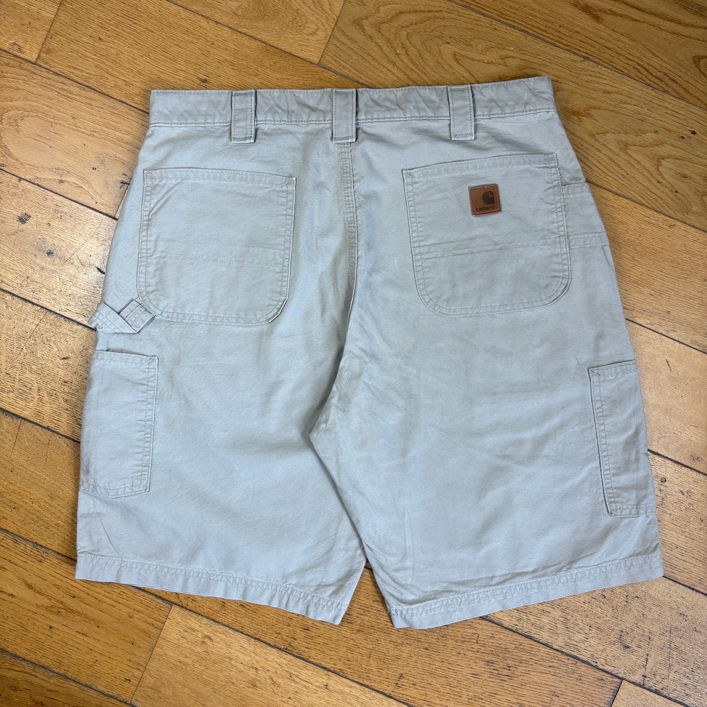 Vintage Carhartt Cream Workwear Baggy Carpenter Shorts - 36