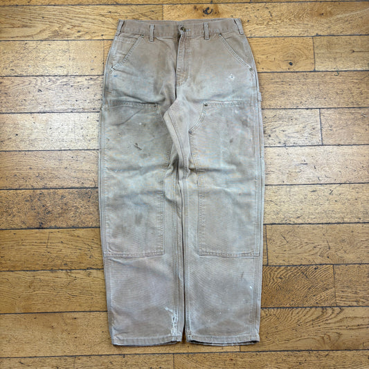 Vintage Carhartt Brown Double Knee Workwear Carpenter Baggy Trousers - 32