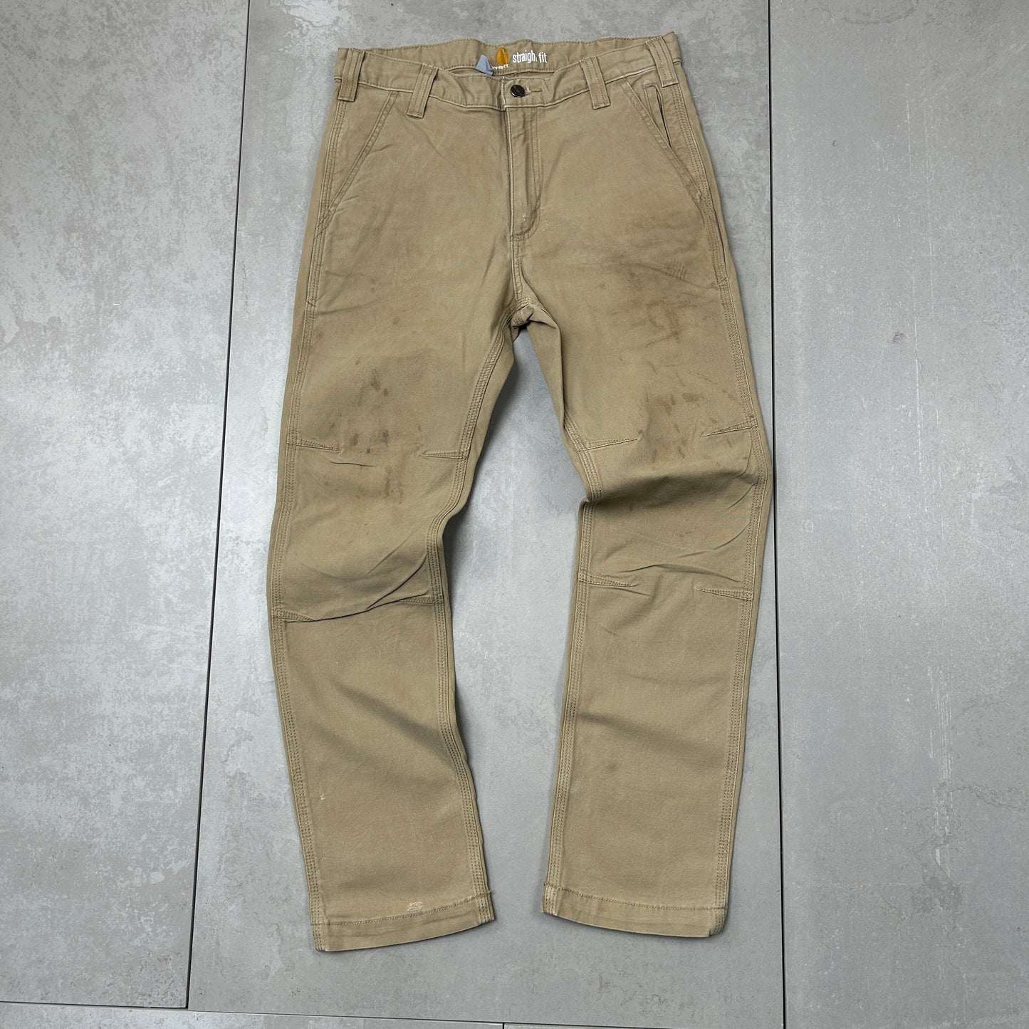 Vintage Carhartt Workwear Carpenter Straight Cream Trousers -  32