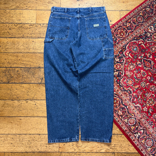 Vintage Wrangler Blue Carpenter Workwear Baggy Jeans - 34R