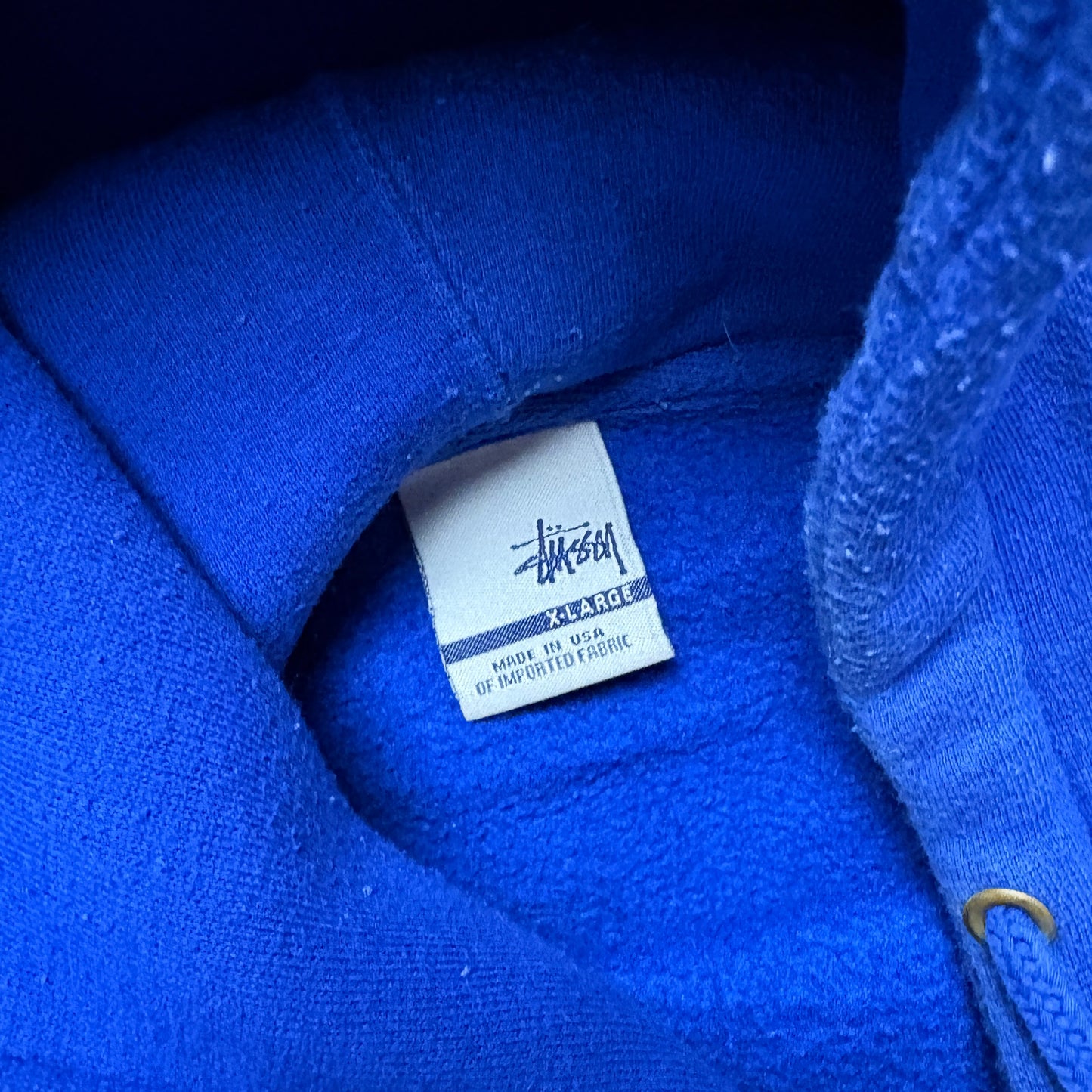Vintage Stussy Crew Blue Hoodie Sweatshirt - XL