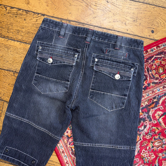 Vintage Black Denim Shorts - 32