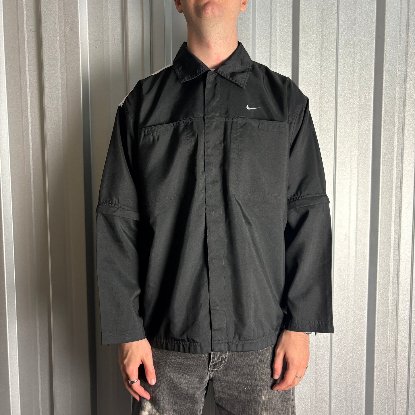 Vintage Nike Black 00s Y2K Harrington Coach Jacket - M