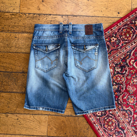 Vintage Gaudi Y2K Blue Embroidered Hip Hop Baggy Jeans - 32