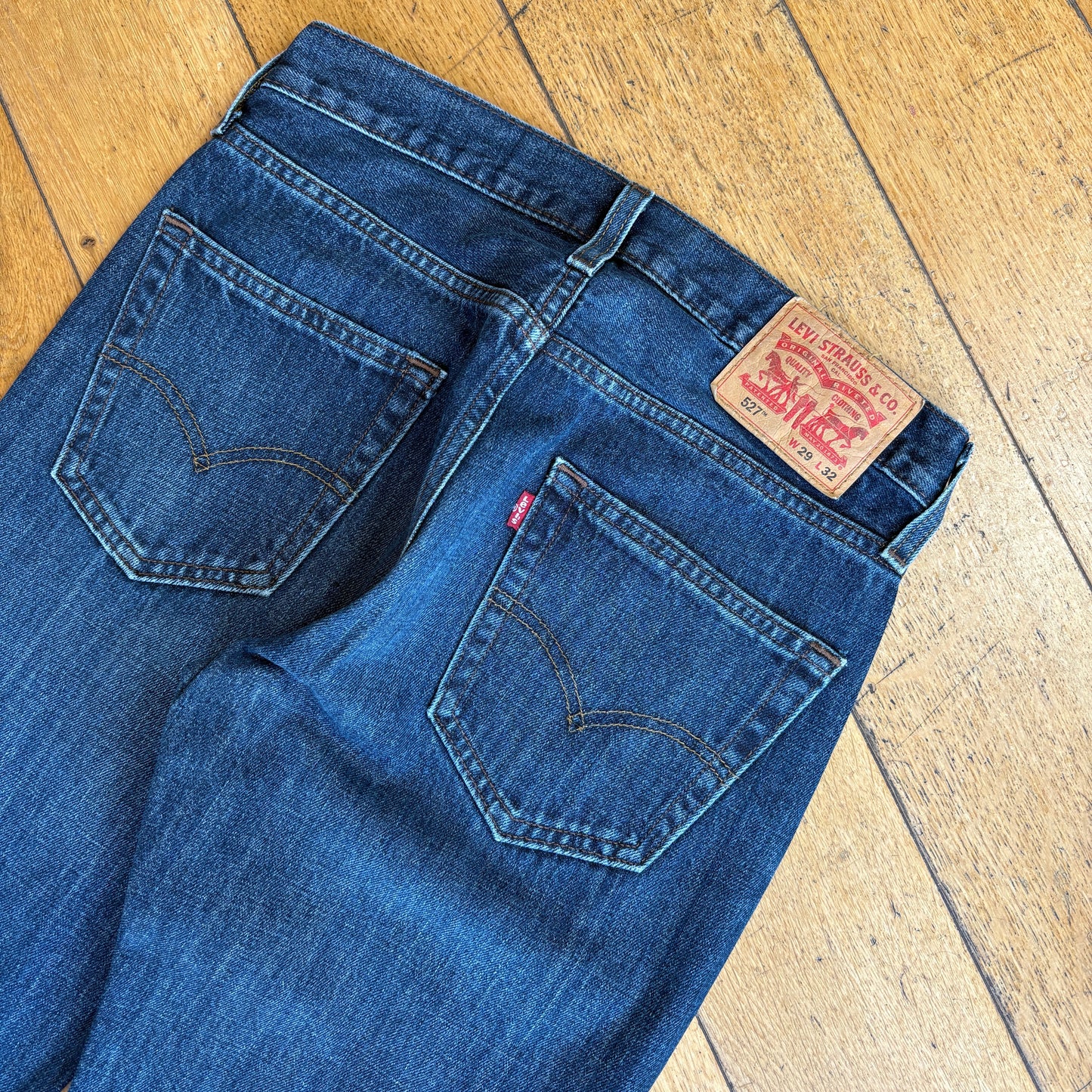 Vintage Levis 527 Bootcut Dark Blue Denim Jeans - 29