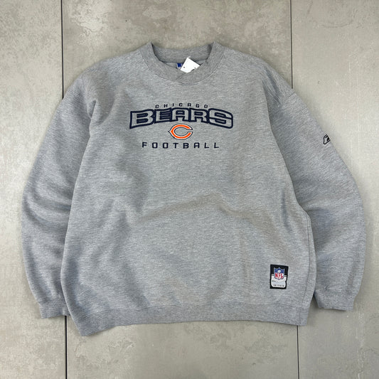 Vintage 00s NFL Chicago Bears Embroidered Grey Sweatshirt - XL