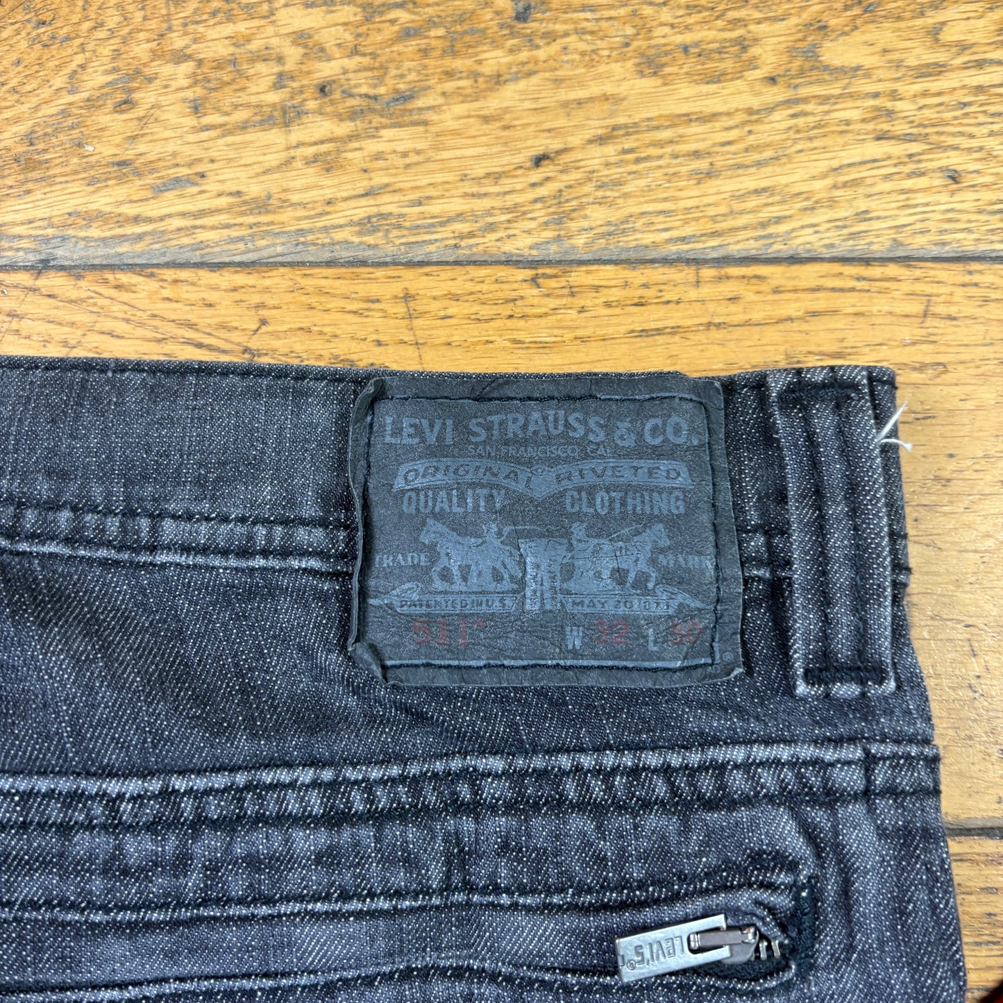 Vintage Levis 511 Slim Grey Denim Jeans - 34