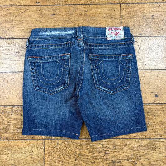 Vintage True Religion Embroidered Y2K Blue Shorts Jorts - Size 10