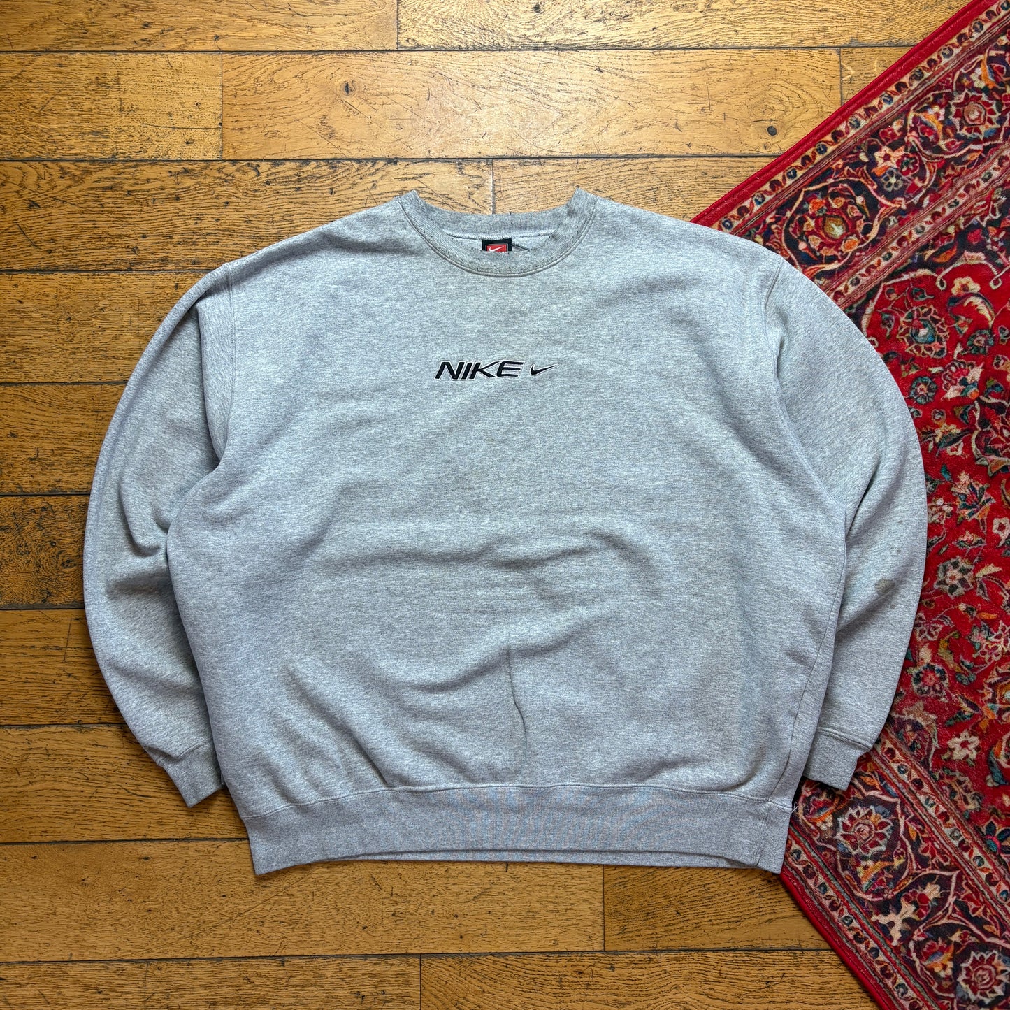 Vintage 00s Nike Grey Embroidered Sweatshirt - 2XL