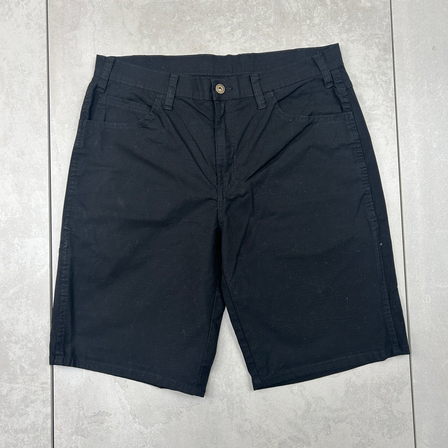 Vintage Dickies Workwear Carpenter Black Baggy Shorts - 34