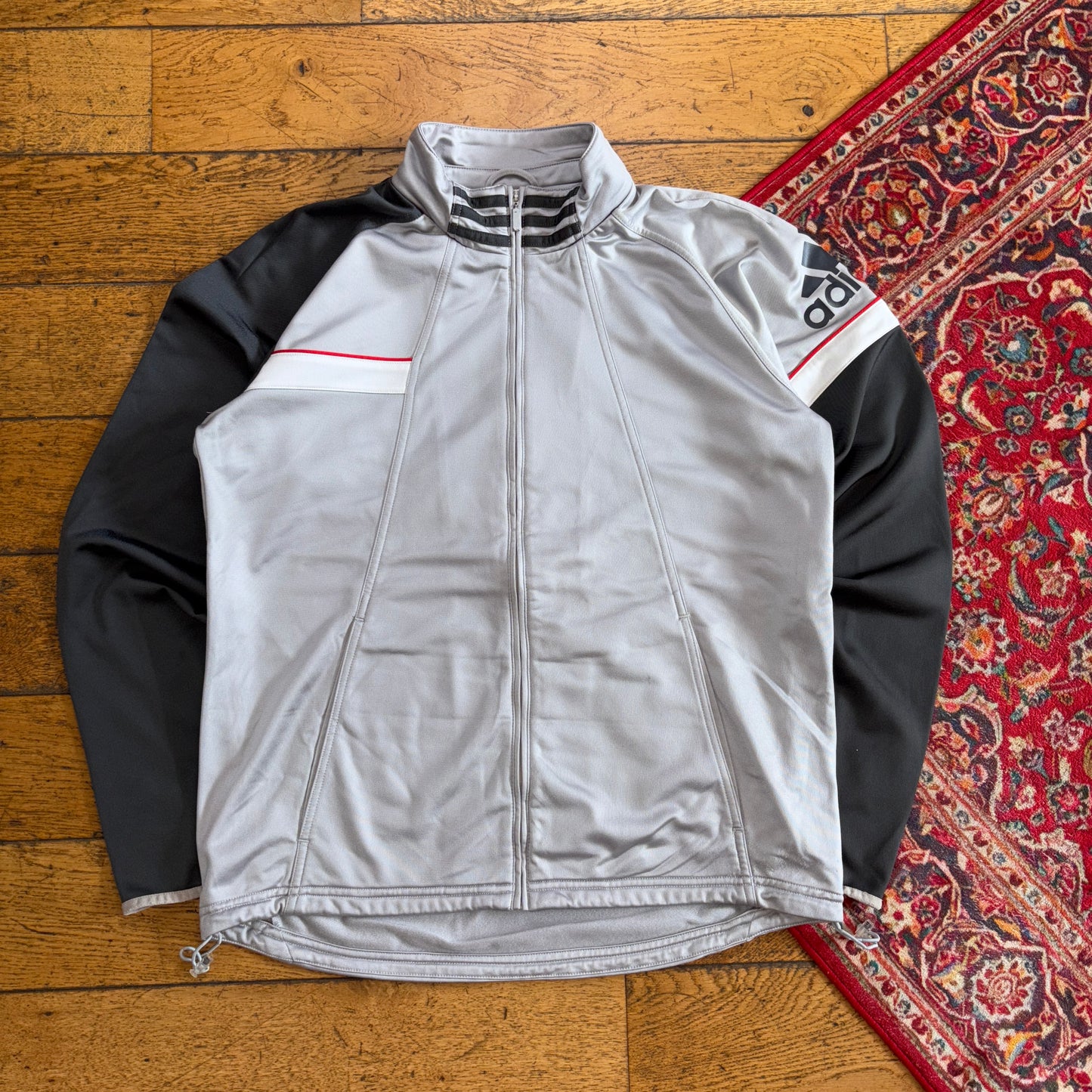 Vintage Adidas Silver Grey Tracksuit Track Shell Windbreaker Jacket - L