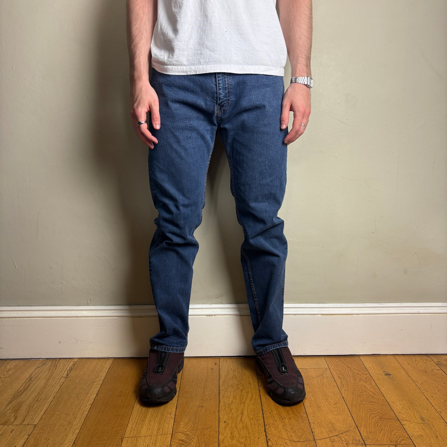 Vintage Levis 505 Straight Blue Denim Jeans - 38R