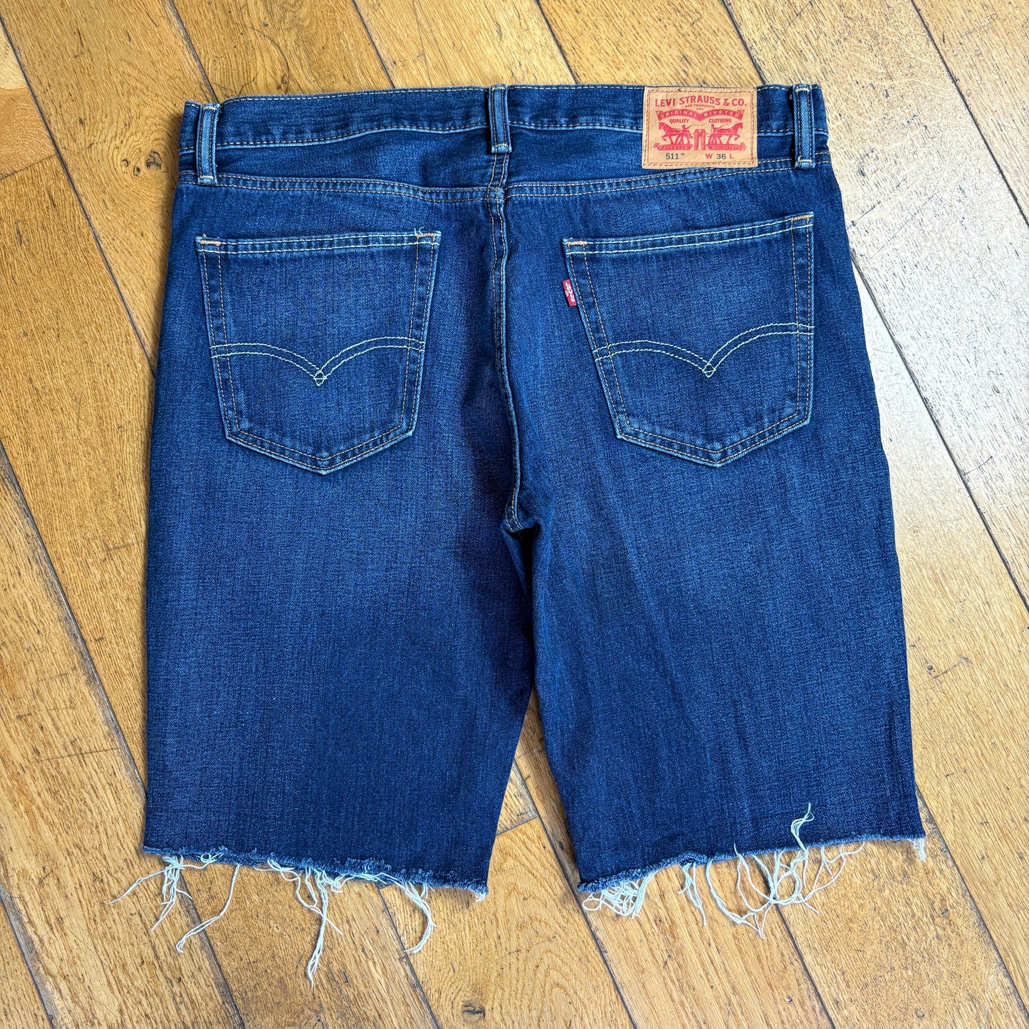 Vintage Levis 511 Slim Blue Denim Shorts - 36