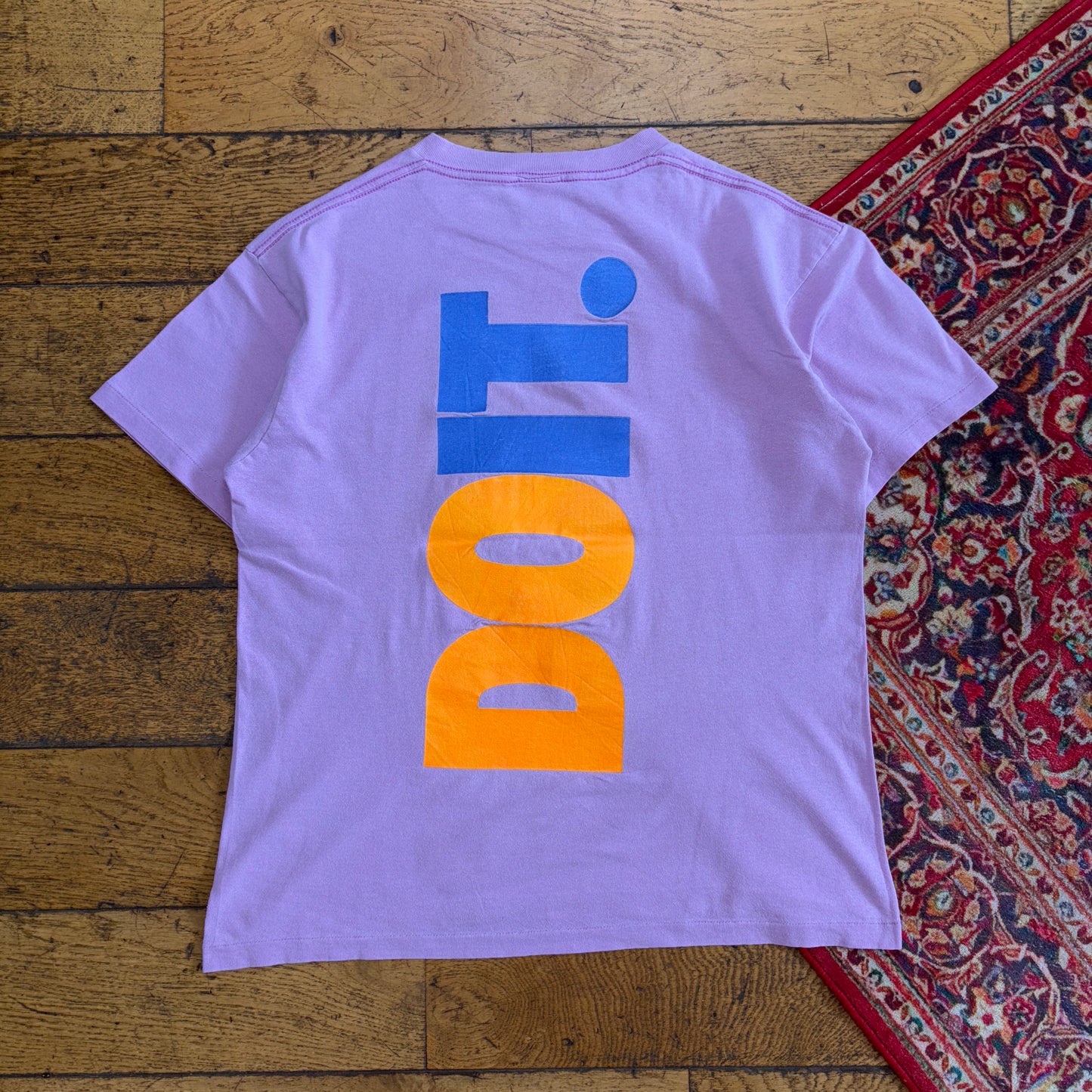 Vintage 80s Nike Just Do It Pink Purple Single Stitch Graphic T-Shirt - M