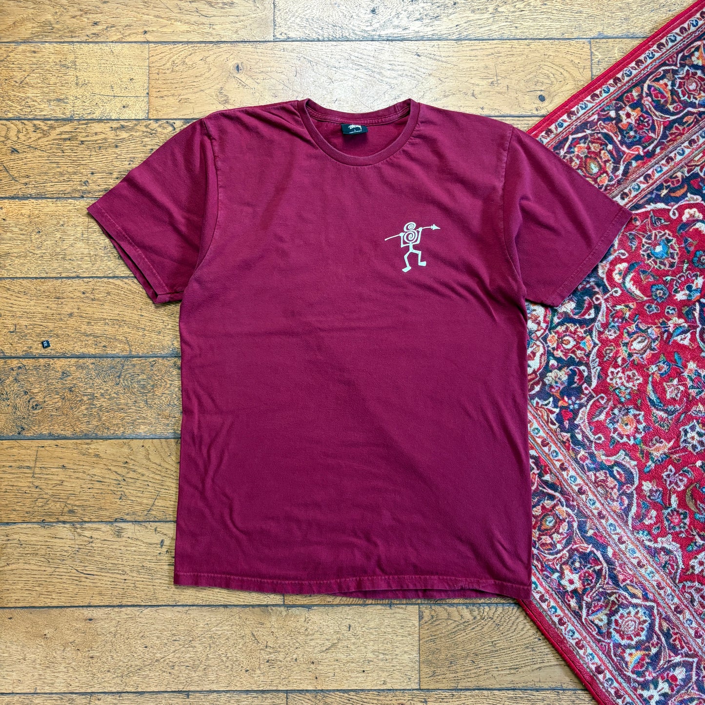 Vintage Stussy Burgundy Graphic T-Shirt - S
