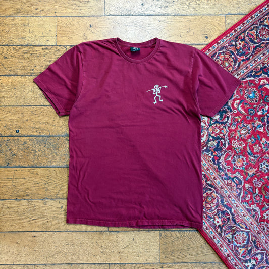 Vintage Stussy Burgundy Graphic T-Shirt - S