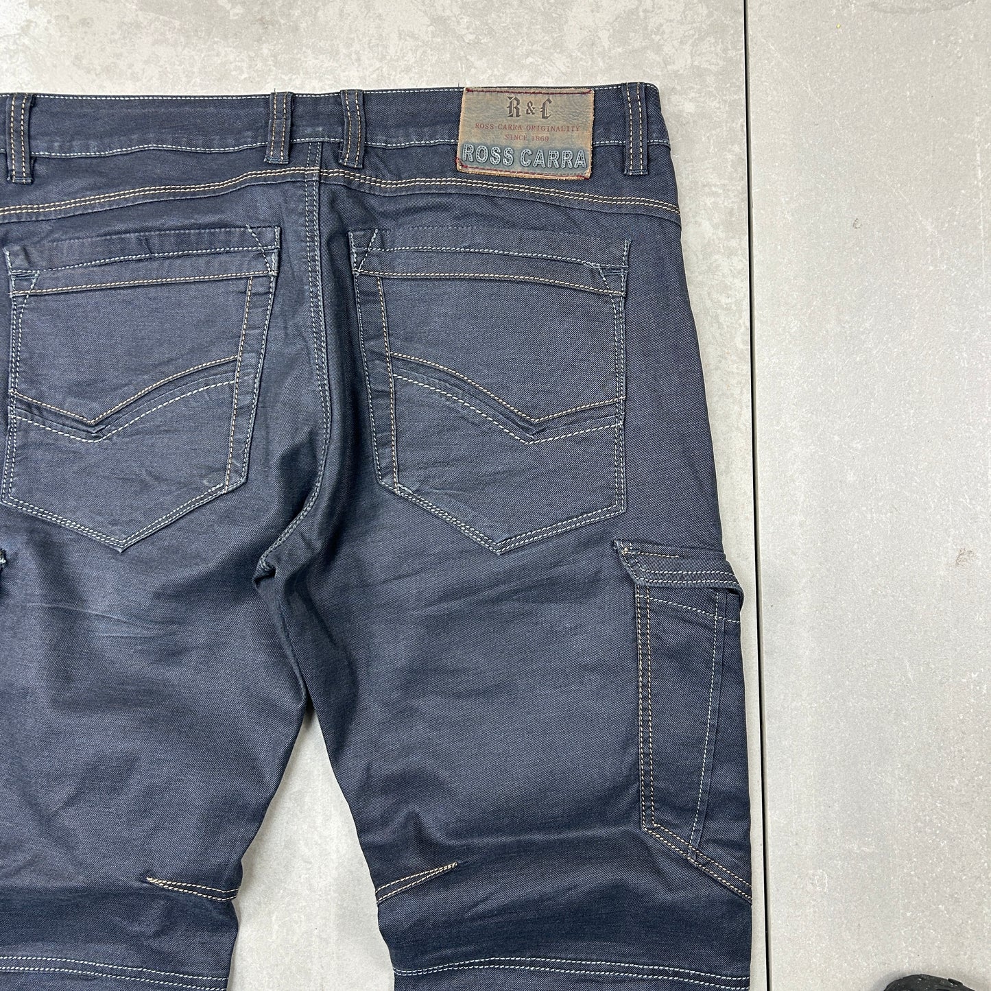 Vintage Hip Hop Carpenter Contrast Stitch Navy Jeans - 36