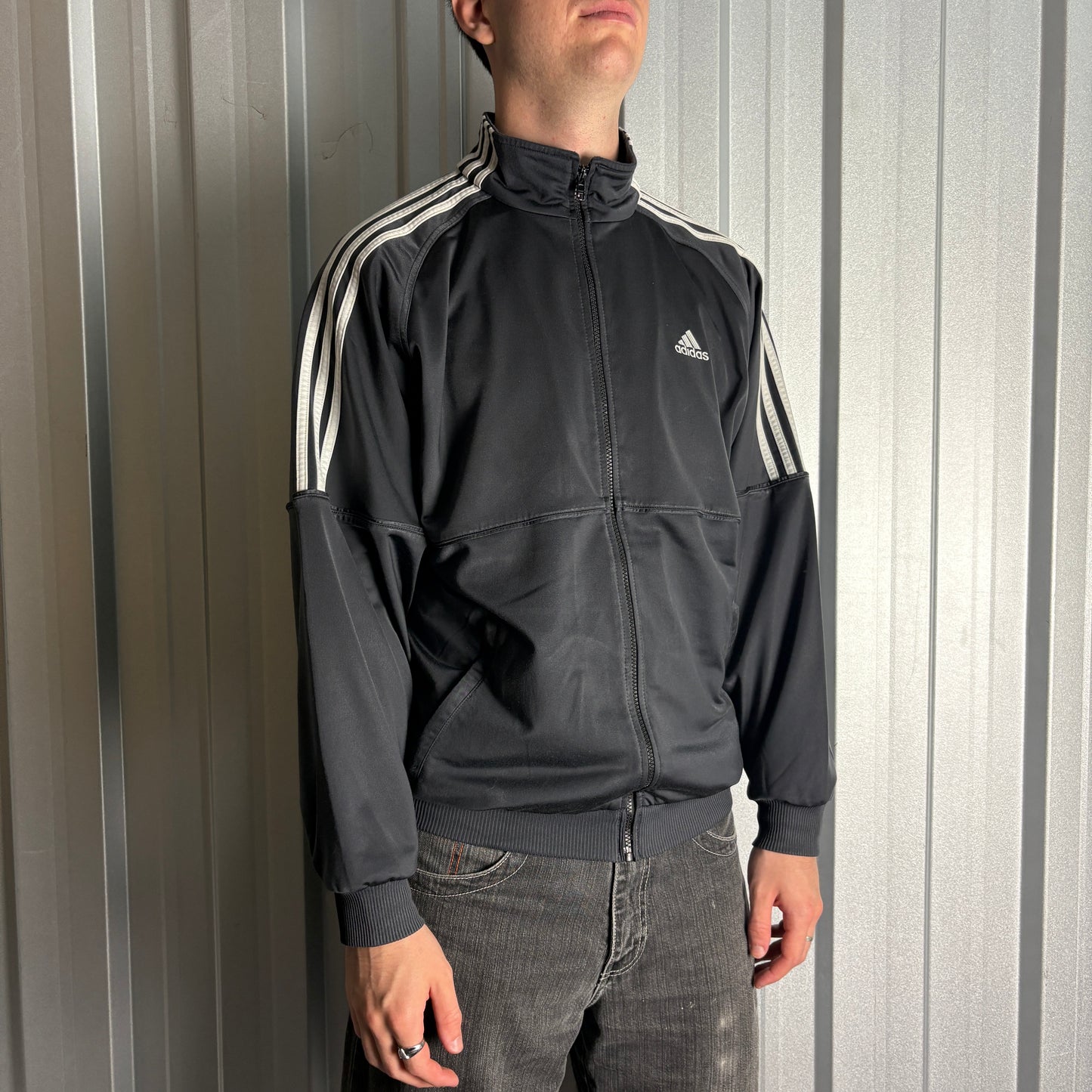 Vintage Adidas Black Y2K 00s Tracksuit Track Jacket - M