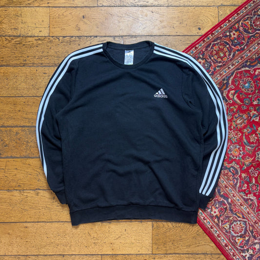 Vintage Adidas Black Embroidered Sweatshirt - L