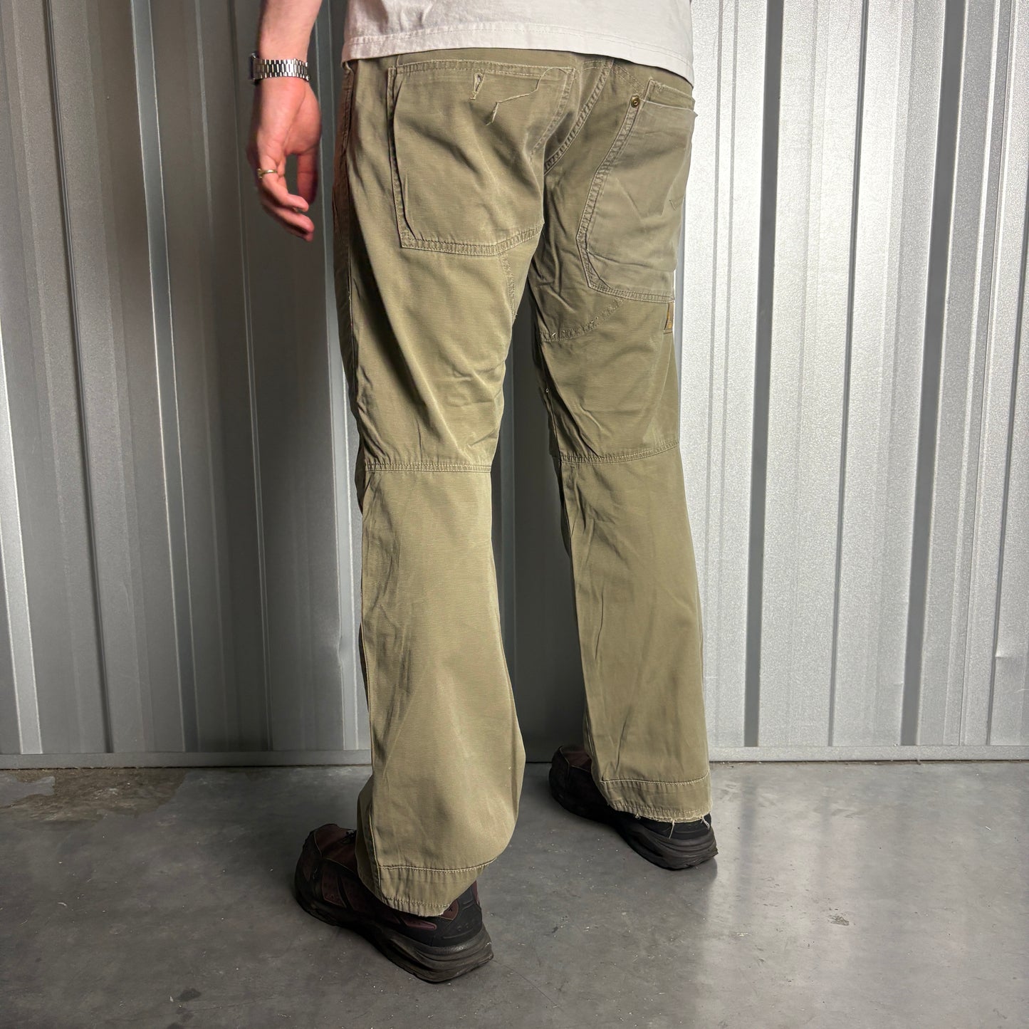 Vintage G Star Raw Green Cargo Fatigue Y2K Baggy Jeans - 33R