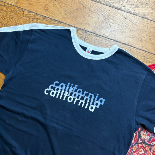 Vintage Levis California Navy Ringer Graphic T-Shirt - S