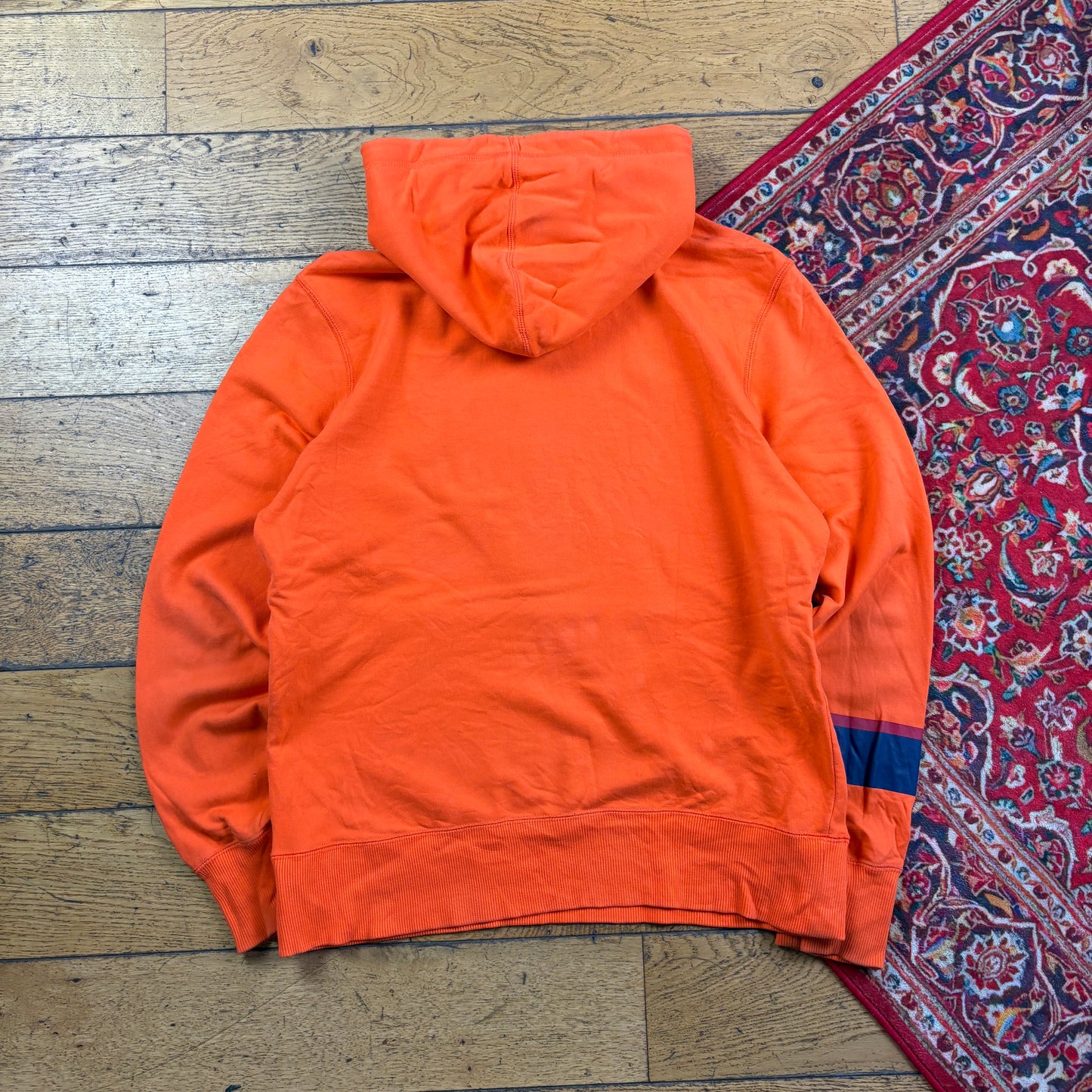 Vintage Nike Barcelona Football Orange Hoodie Embroidered Sweatshirt - M