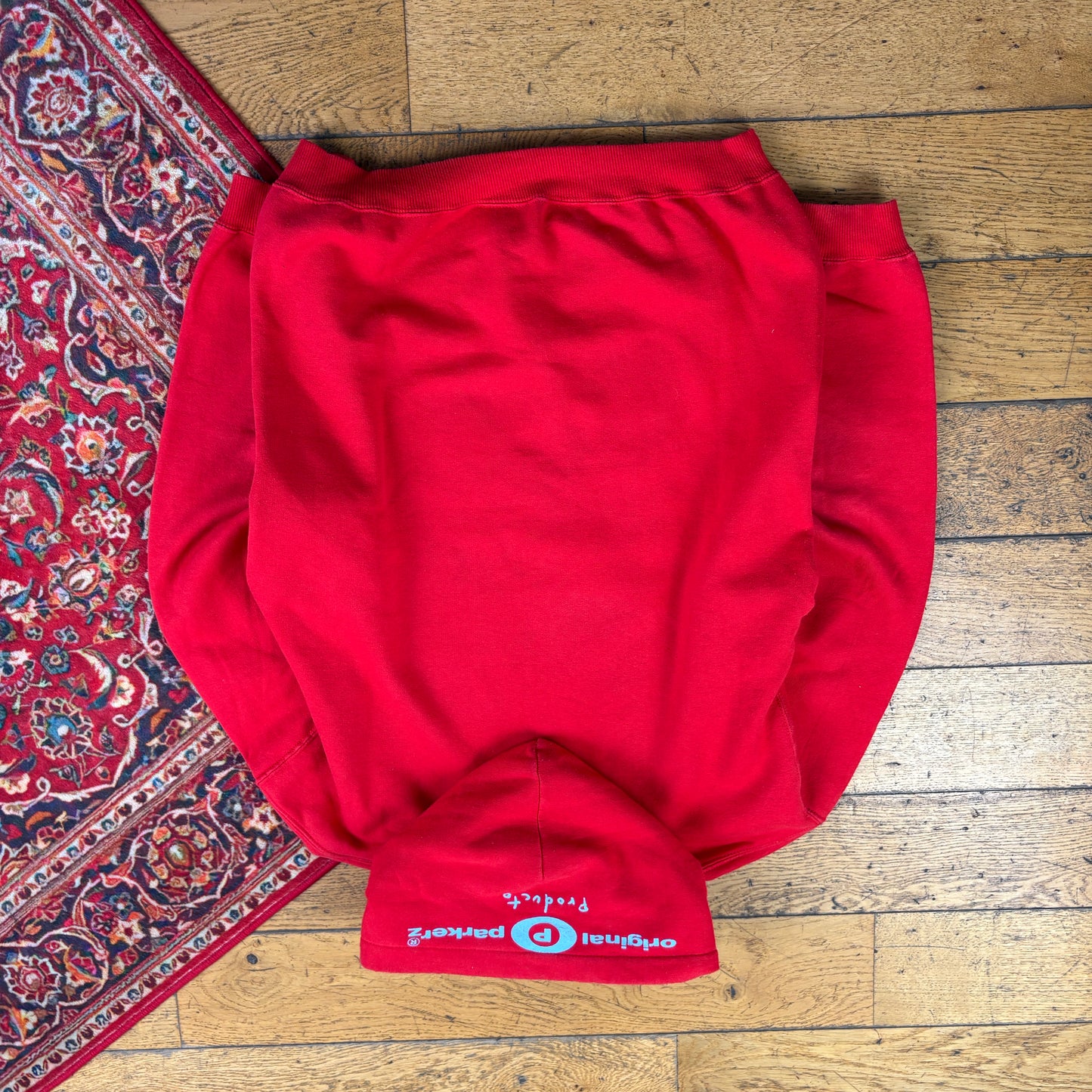 Vintage Parkerz Red Skate Skull Hoodie Sweatshirt - M