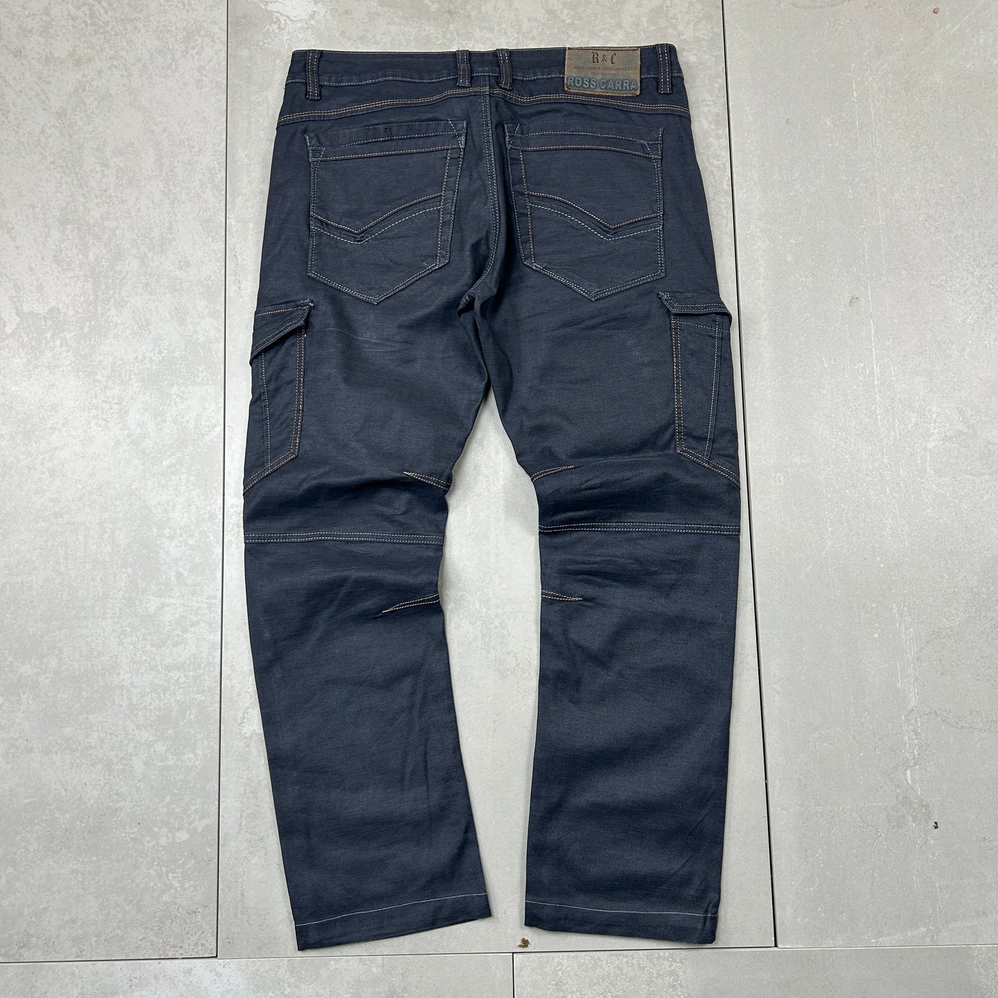 Vintage Hip Hop Carpenter Contrast Stitch Navy Jeans - 36