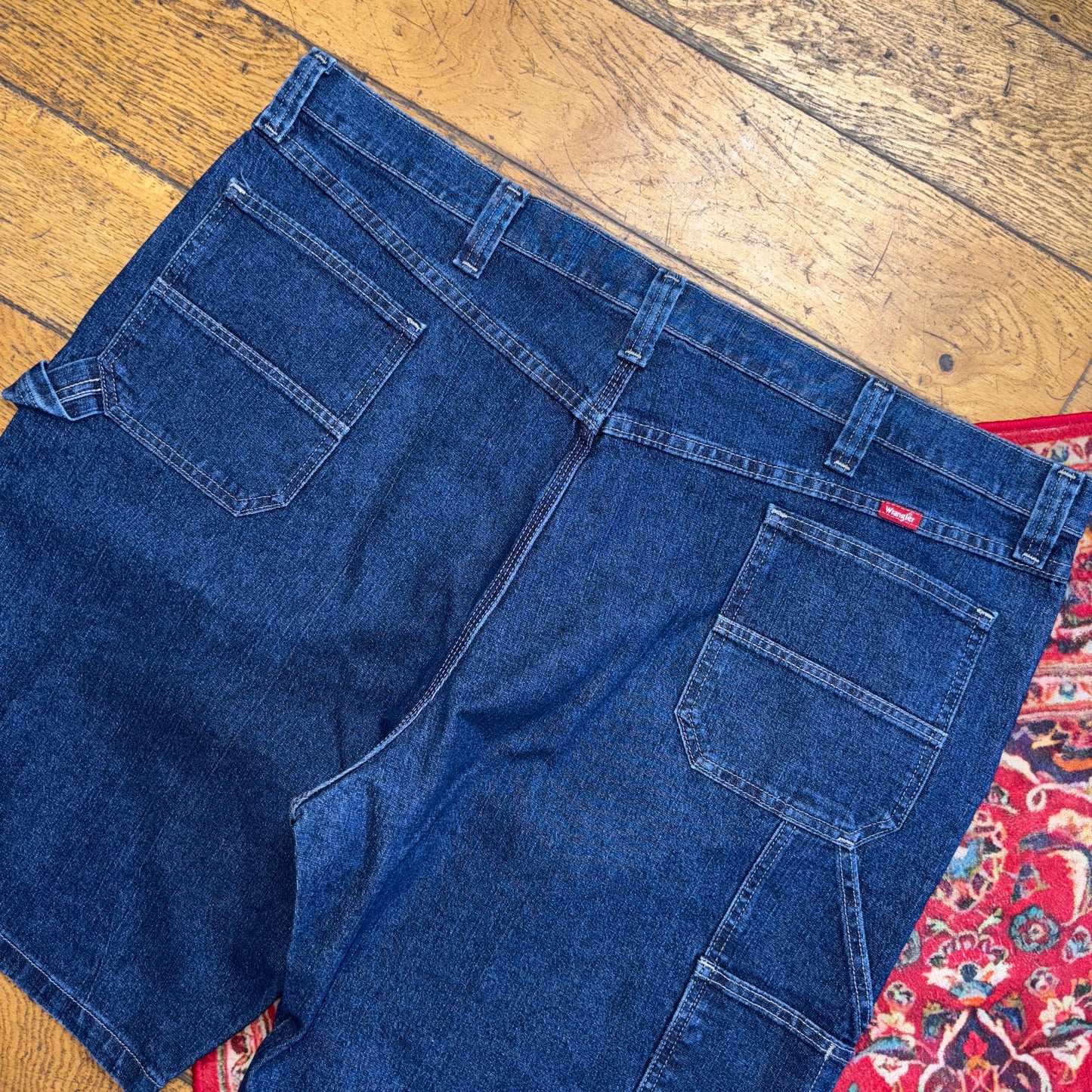 Vintage Wrangler Blue Denim Carpenter Baggy Shorts - 46